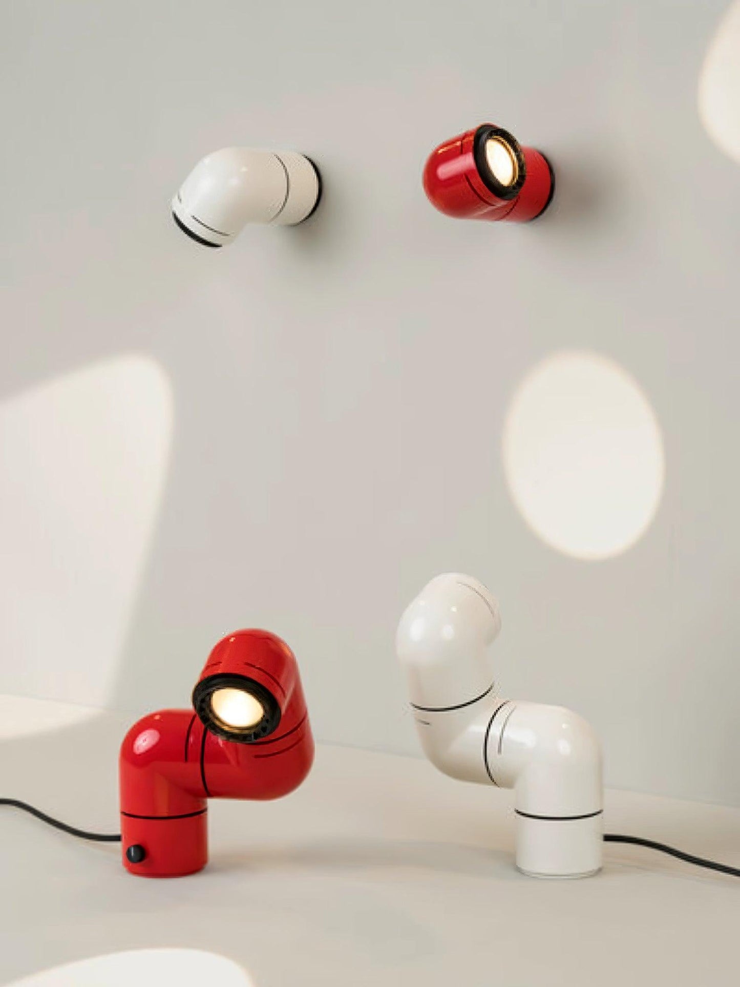 Petit Tatu Wall Light - LED Sconce, Red/White Finish, Indoor