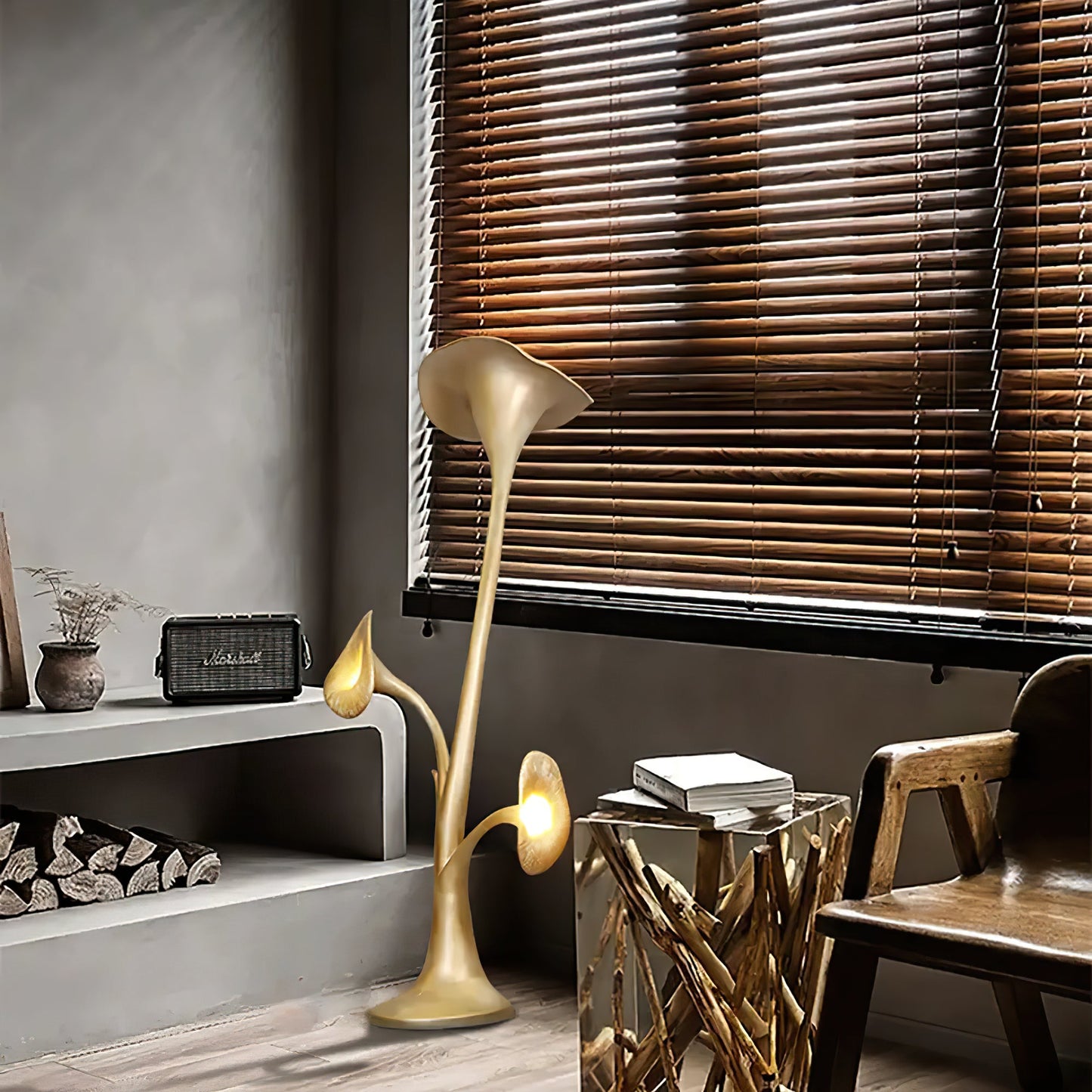 Petunia Sculpture Floor Lamp with Dimmable LED Light
