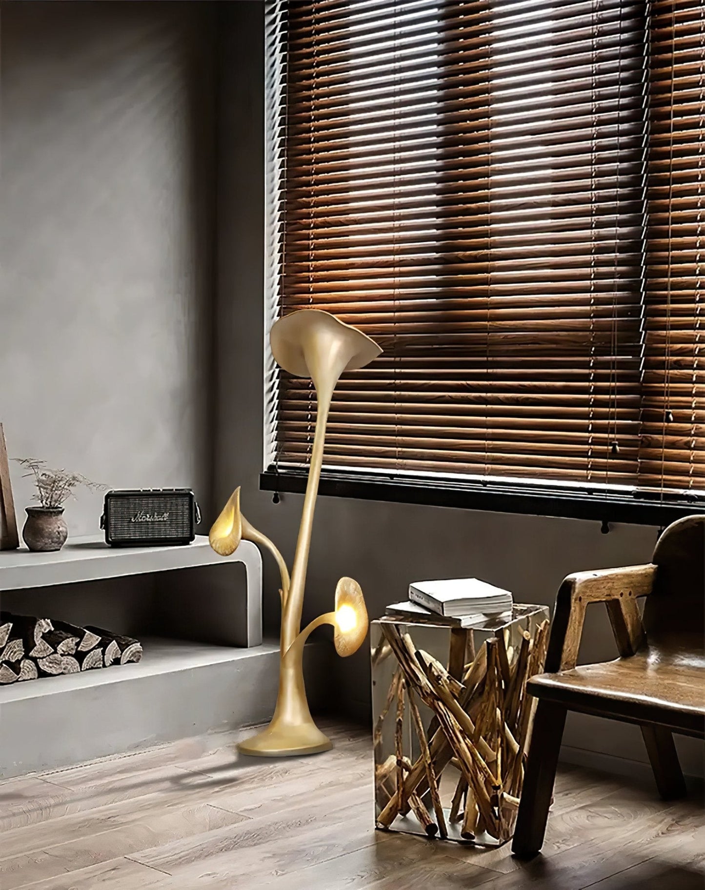 Petunia Sculpture Floor Lamp with Dimmable LED Light