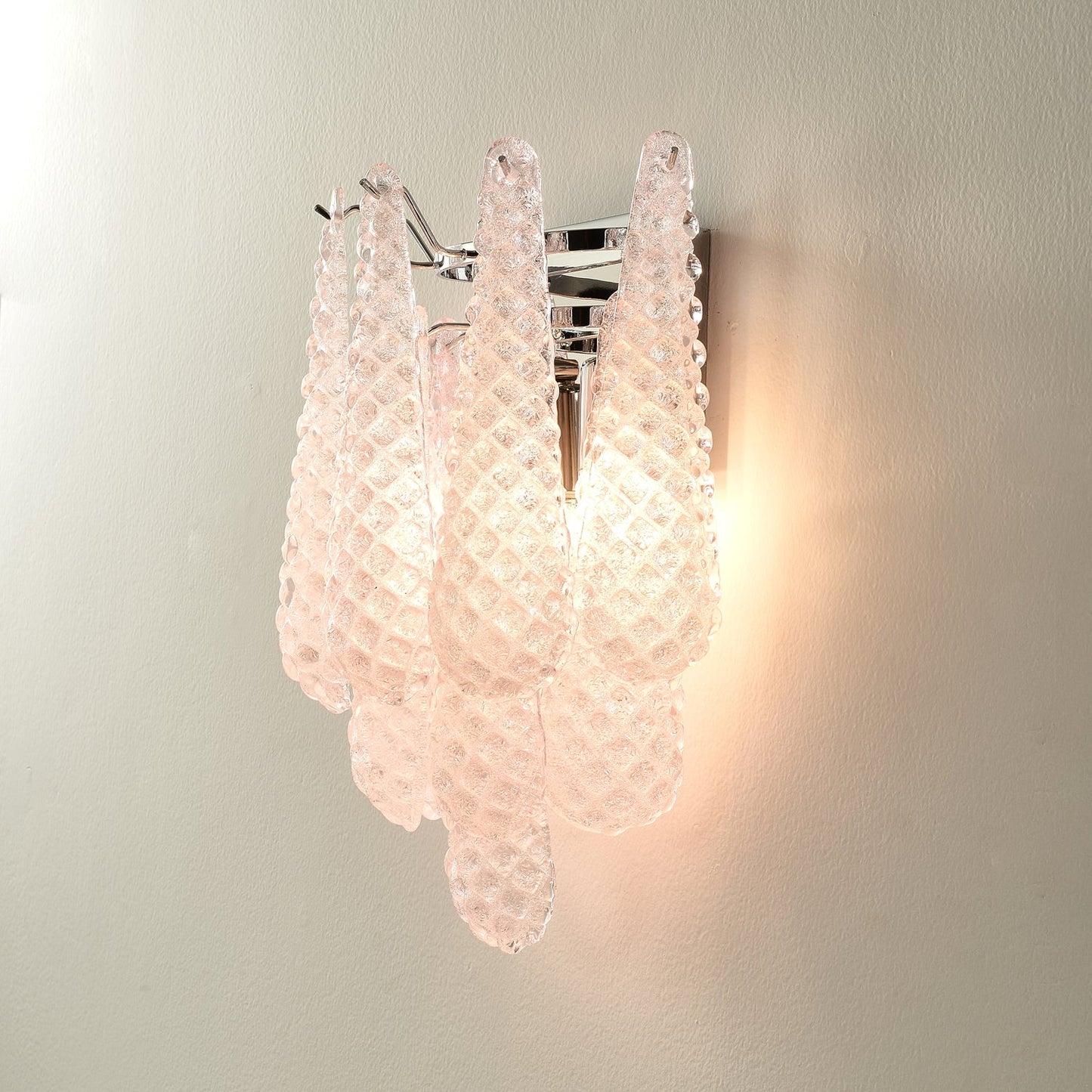 Pink Waffle Wall Sconce - Chic LED Indoor Lighting Fixture