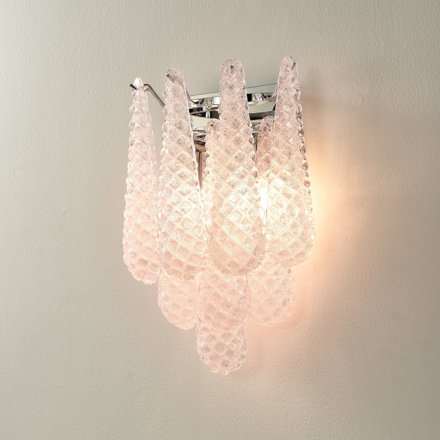 Pink Waffle Wall Sconce - Chic LED Indoor Lighting Fixture
