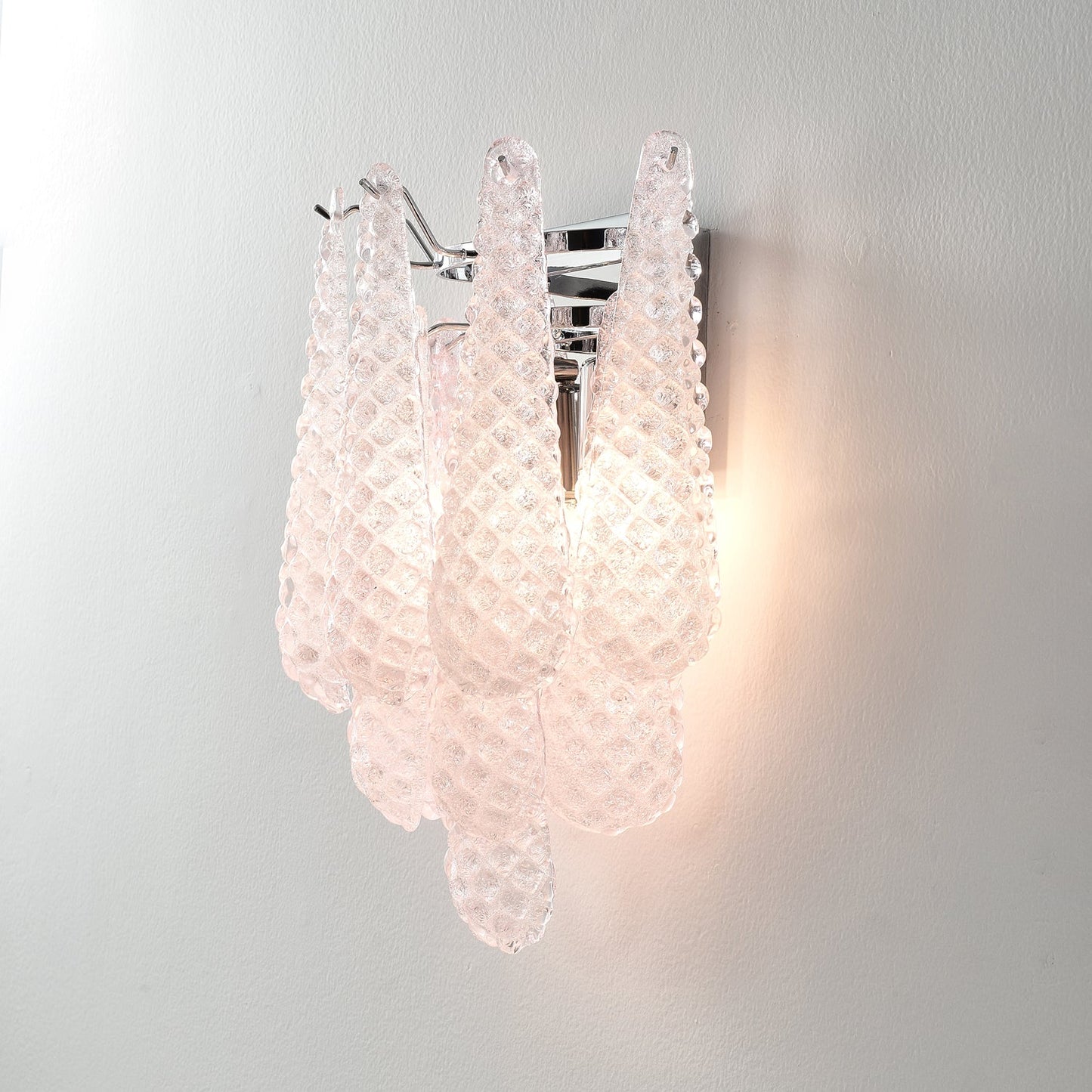 Pink Waffle Wall Sconce - Chic LED Indoor Lighting Fixture