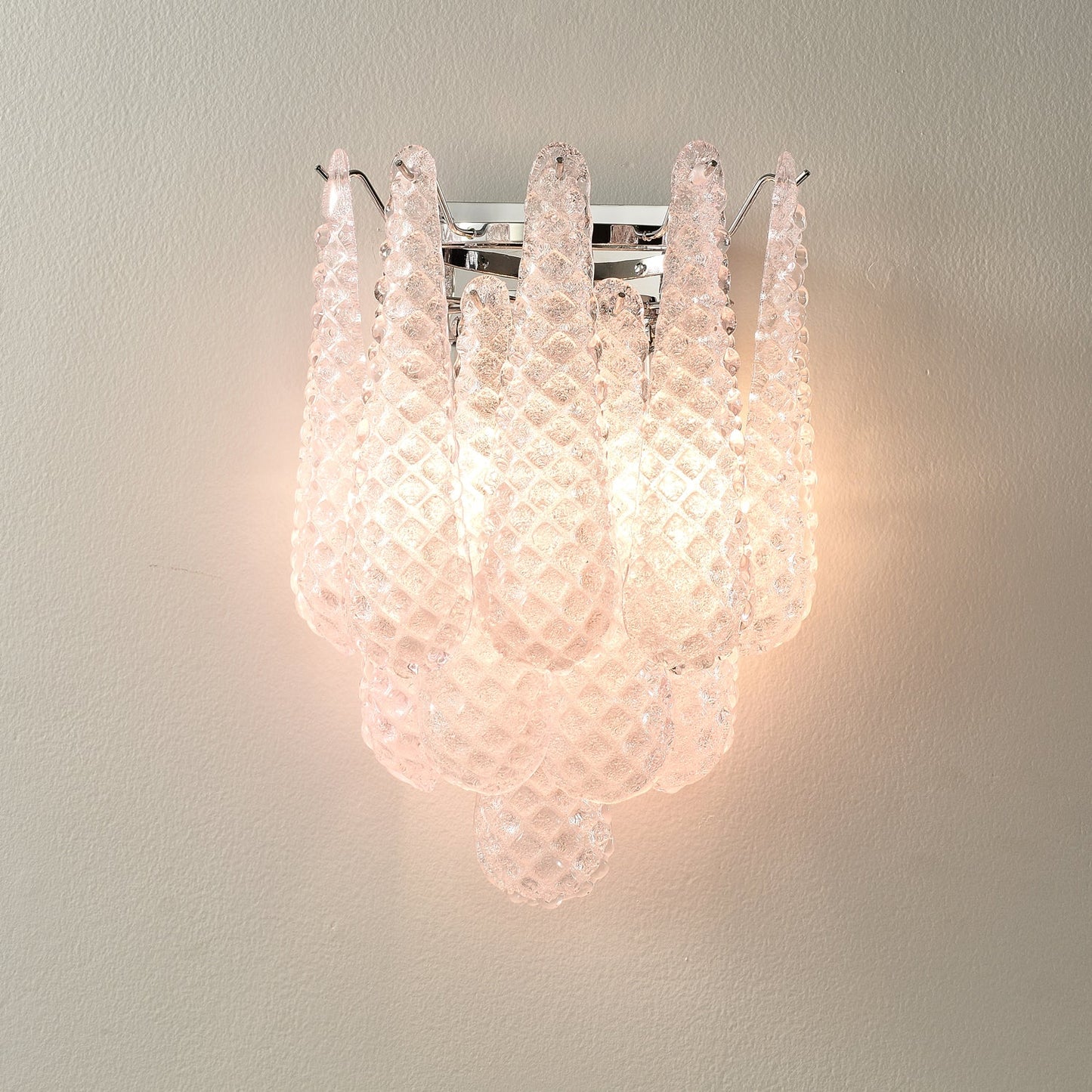 Pink Waffle Wall Sconce - Chic LED Indoor Lighting Fixture
