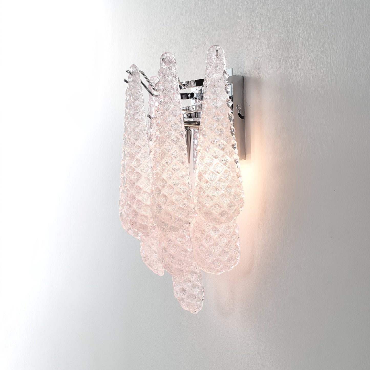 Pink Waffle Wall Sconce - Chic LED Indoor Lighting Fixture
