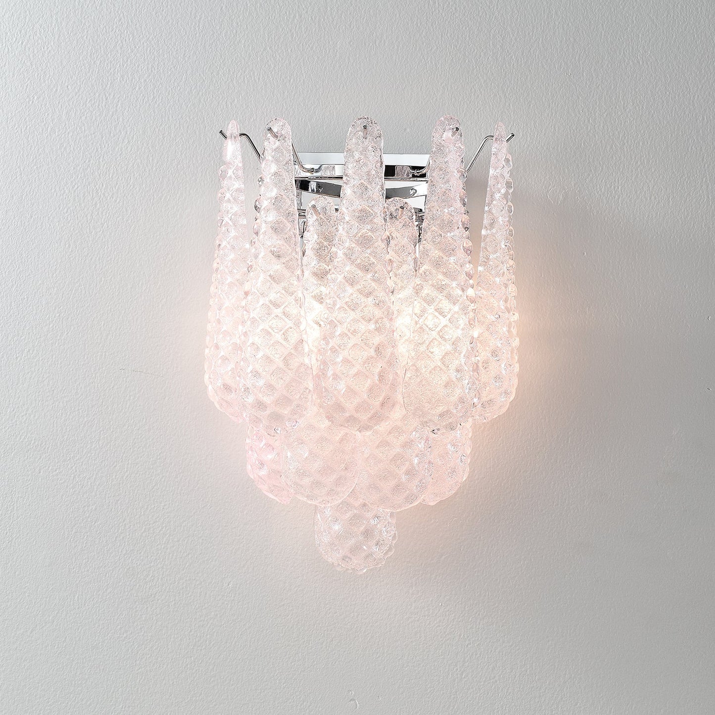 Pink Waffle Wall Sconce - Chic LED Indoor Lighting Fixture