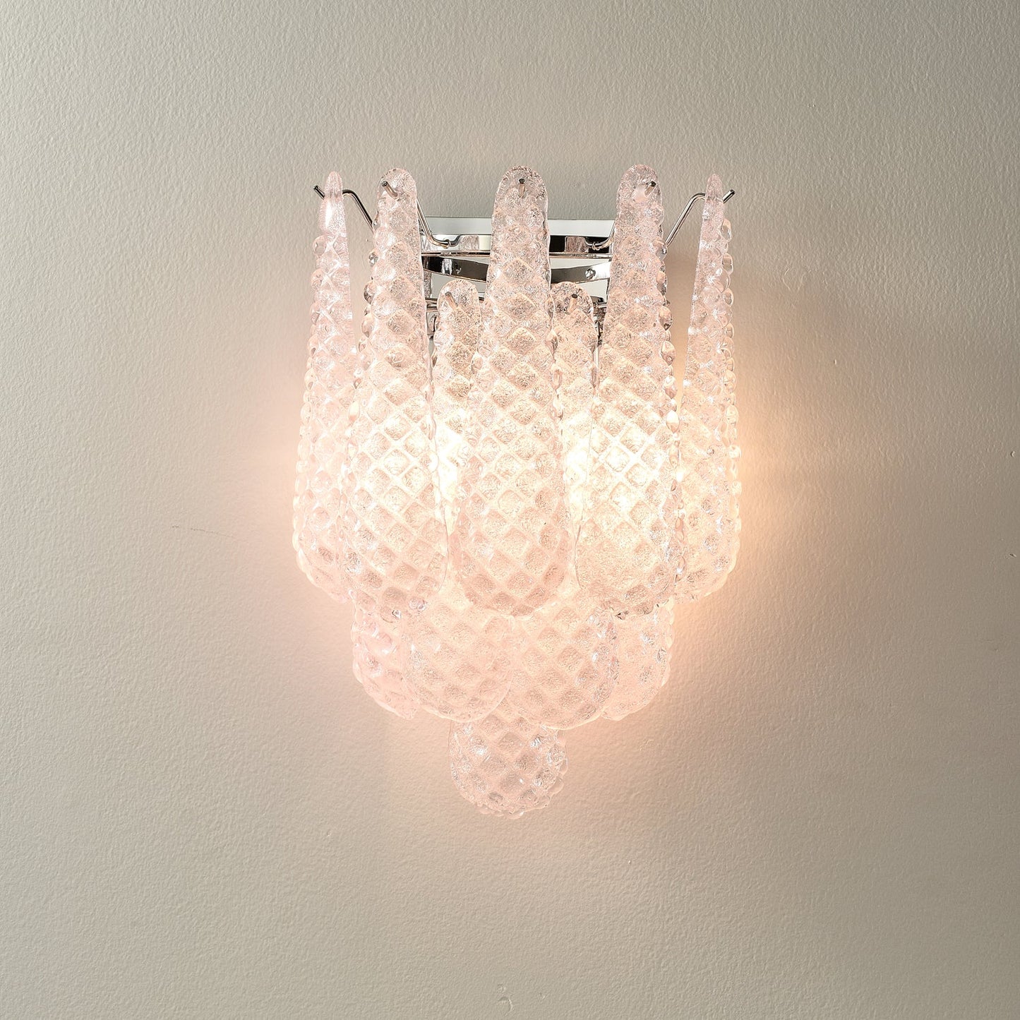 Pink Waffle Wall Sconce - Chic LED Indoor Lighting Fixture