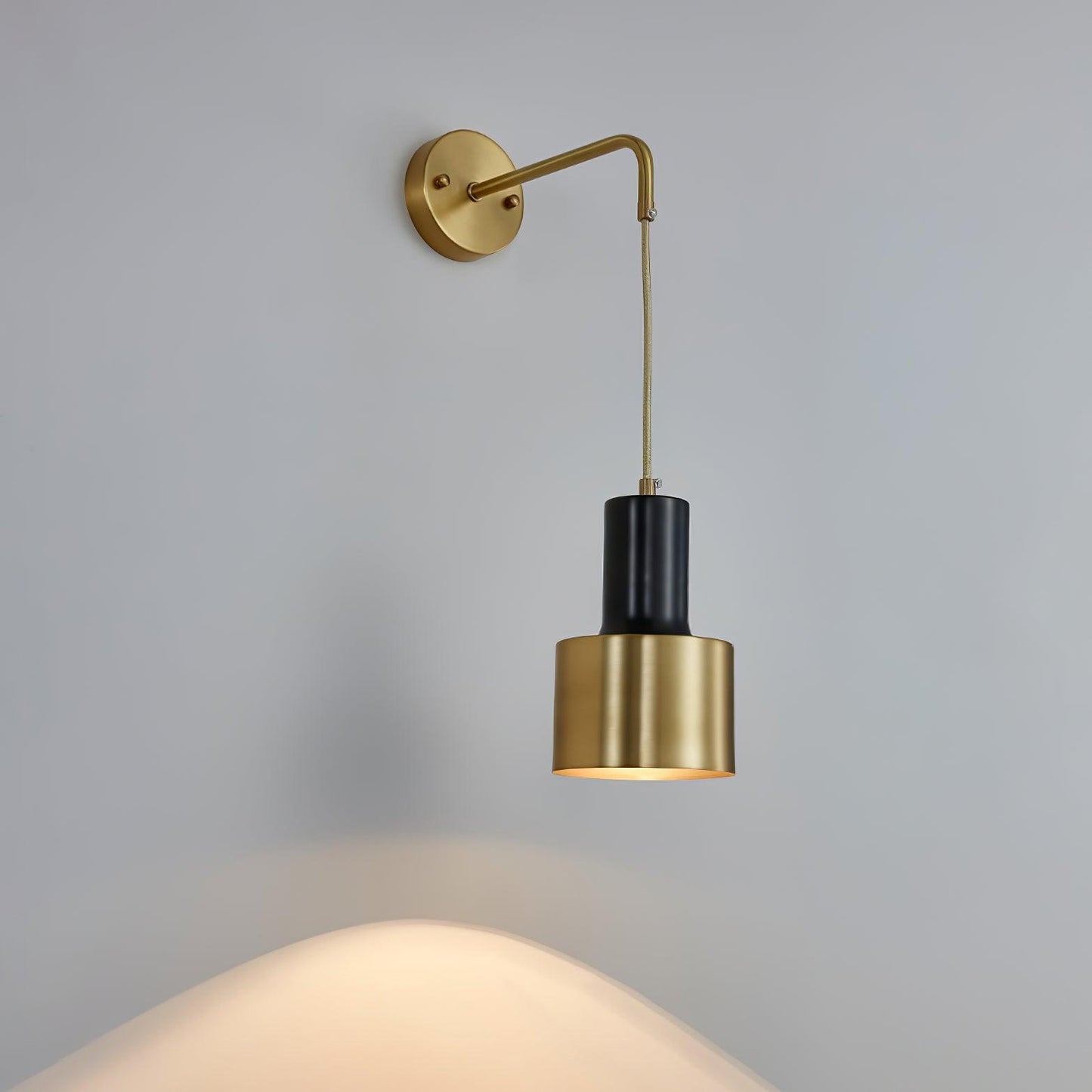 Pino Single Wall Lamp Brass and Black LED Indoor Light