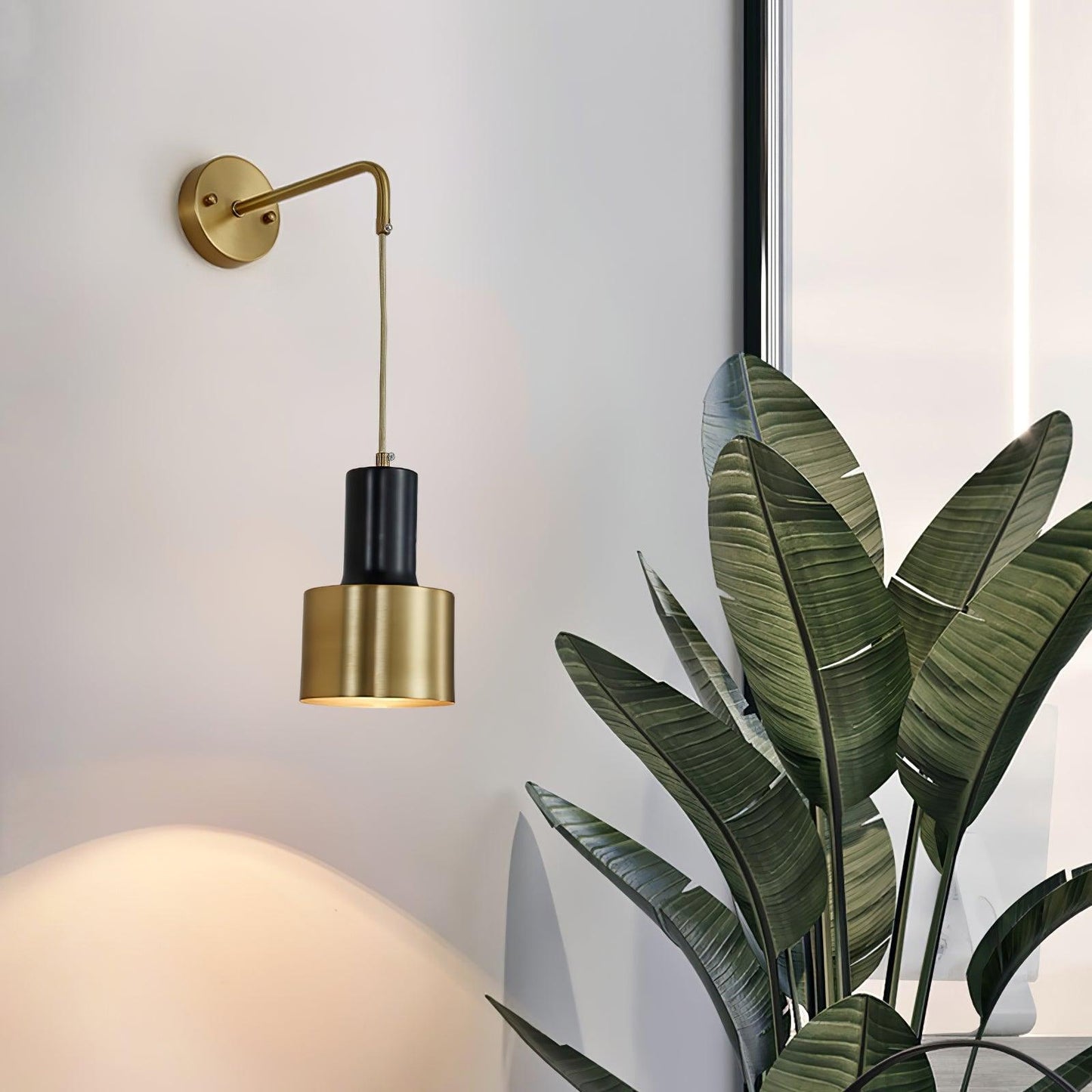 Pino Single Wall Lamp Brass and Black LED Indoor Light