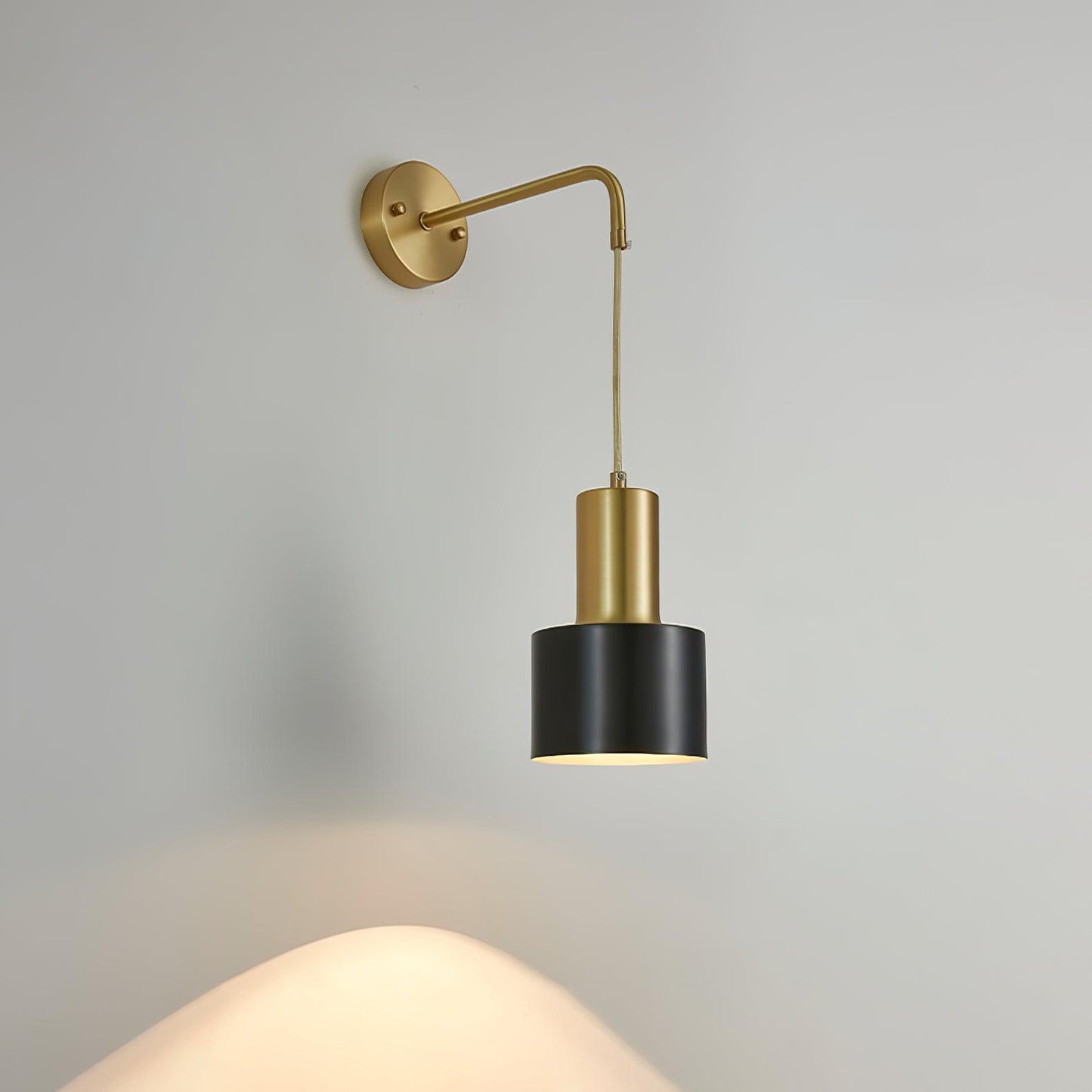 Pino Single Wall Lamp Brass and Black LED Indoor Light