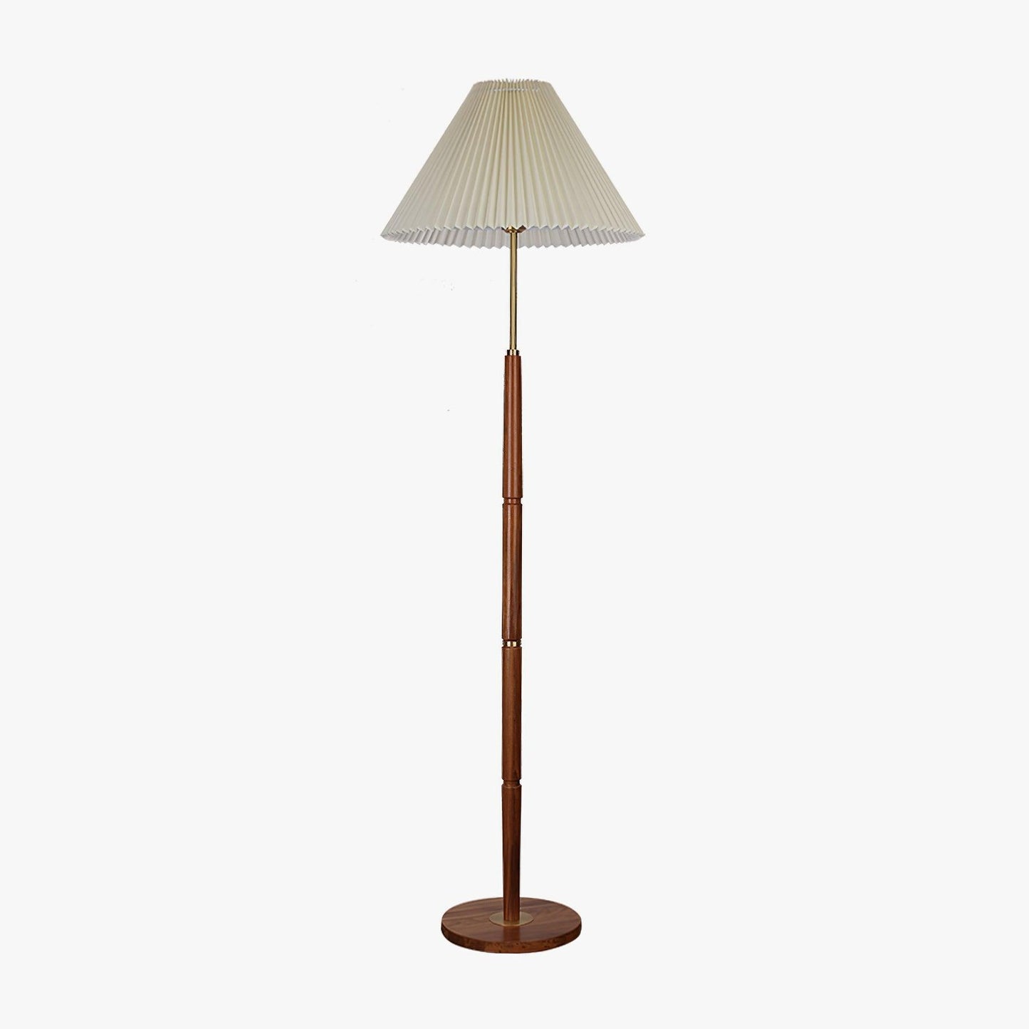 Pleated Floor Lamp - Elegant LED Design, Indoor Use, Wood Base
