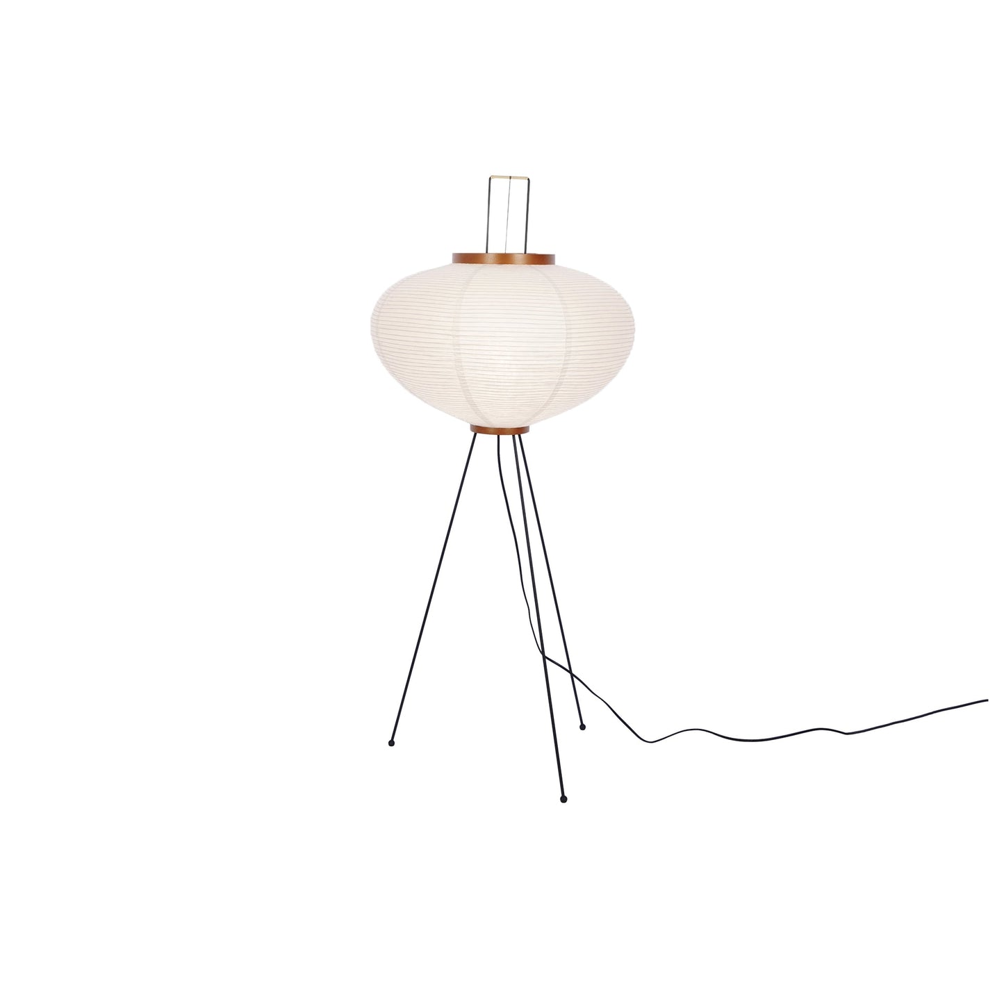 Rice Paper Floor Lamp - Indoor LED Lantern Design, Black