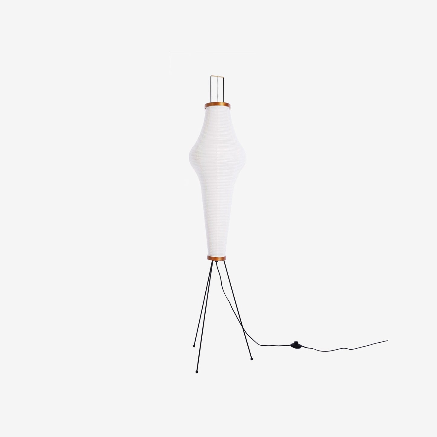 Rice Paper Floor Lamp - Indoor LED Lantern Design, Black