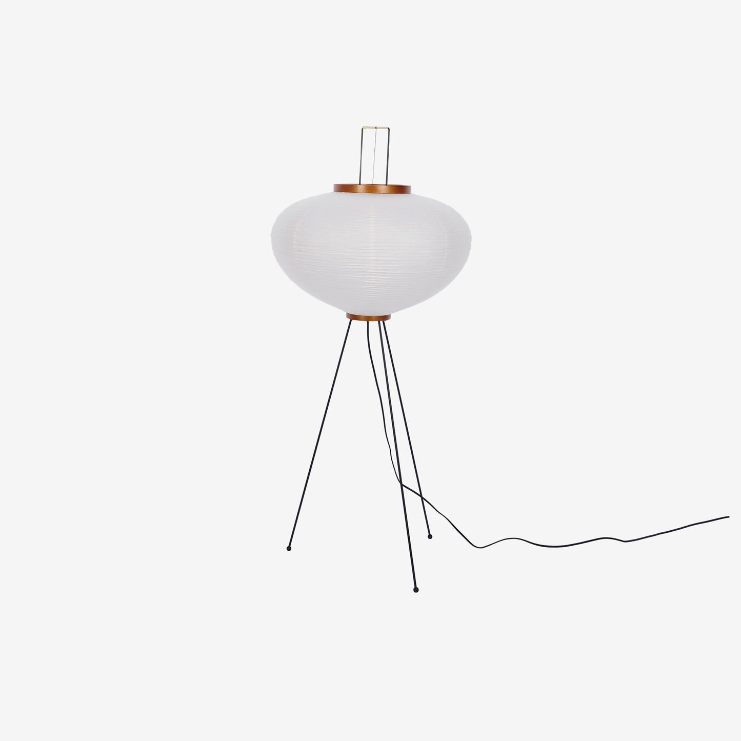 Rice Paper Floor Lamp - Indoor LED Lantern Design, Black