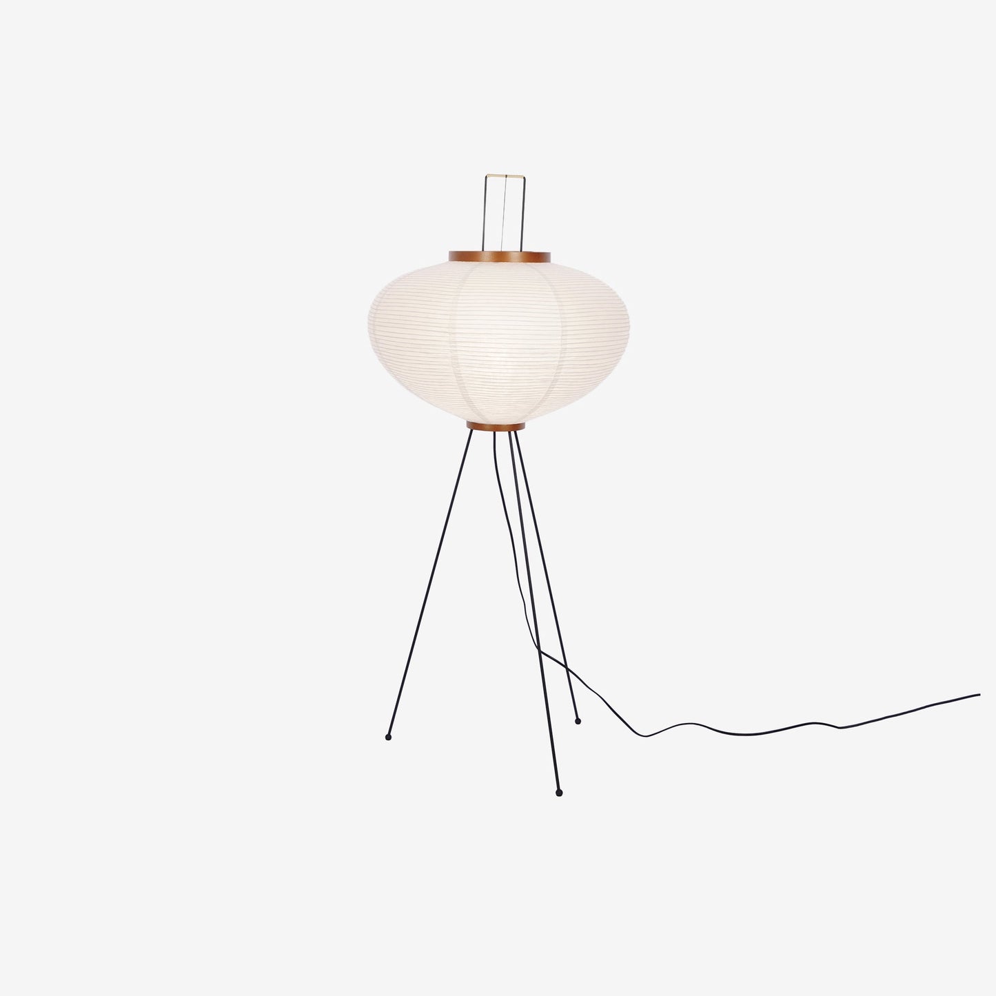 Rice Paper Floor Lamp - Indoor LED Lantern Design, Black