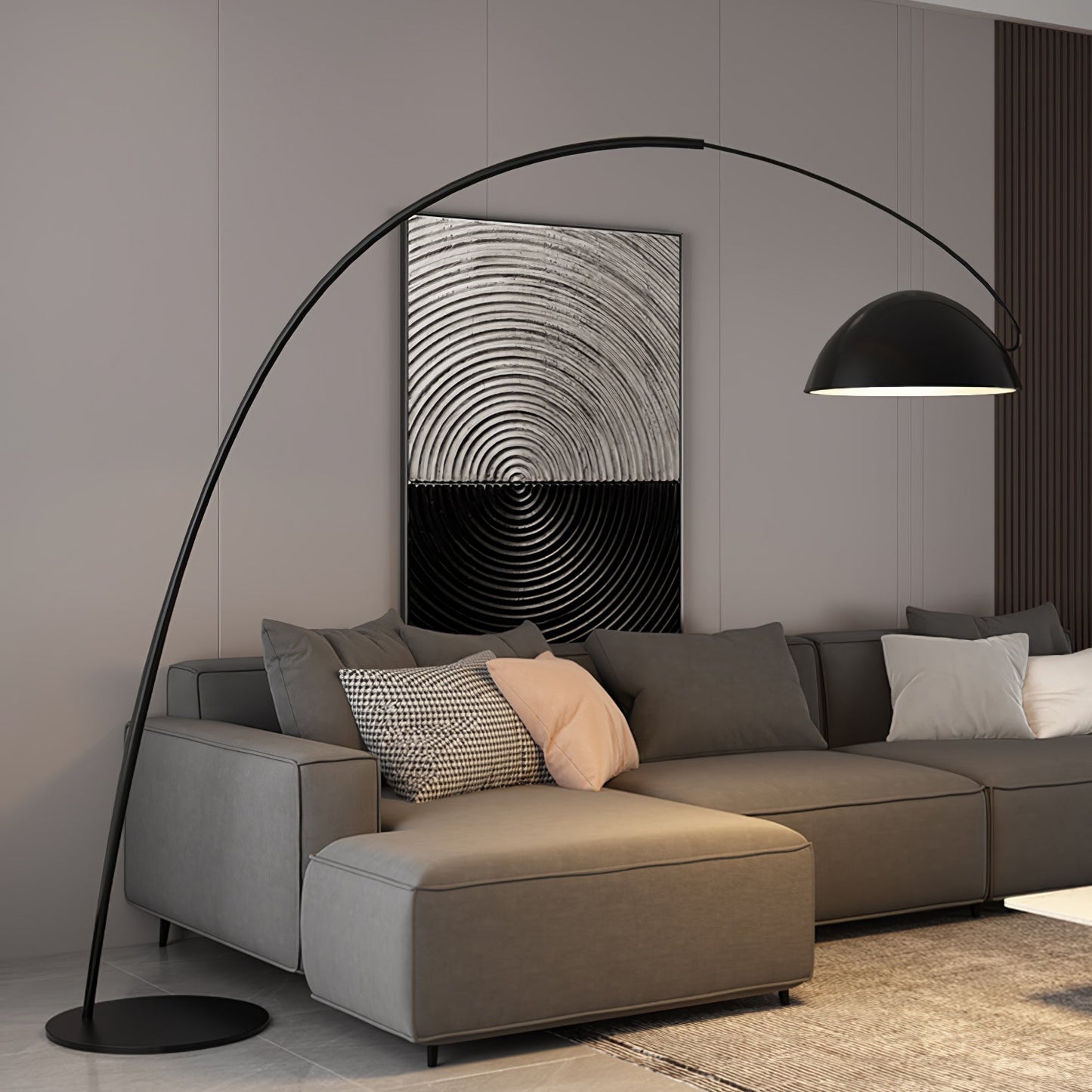 Verse Arc Floor Lamp - Scandinavian Design, LED, Black