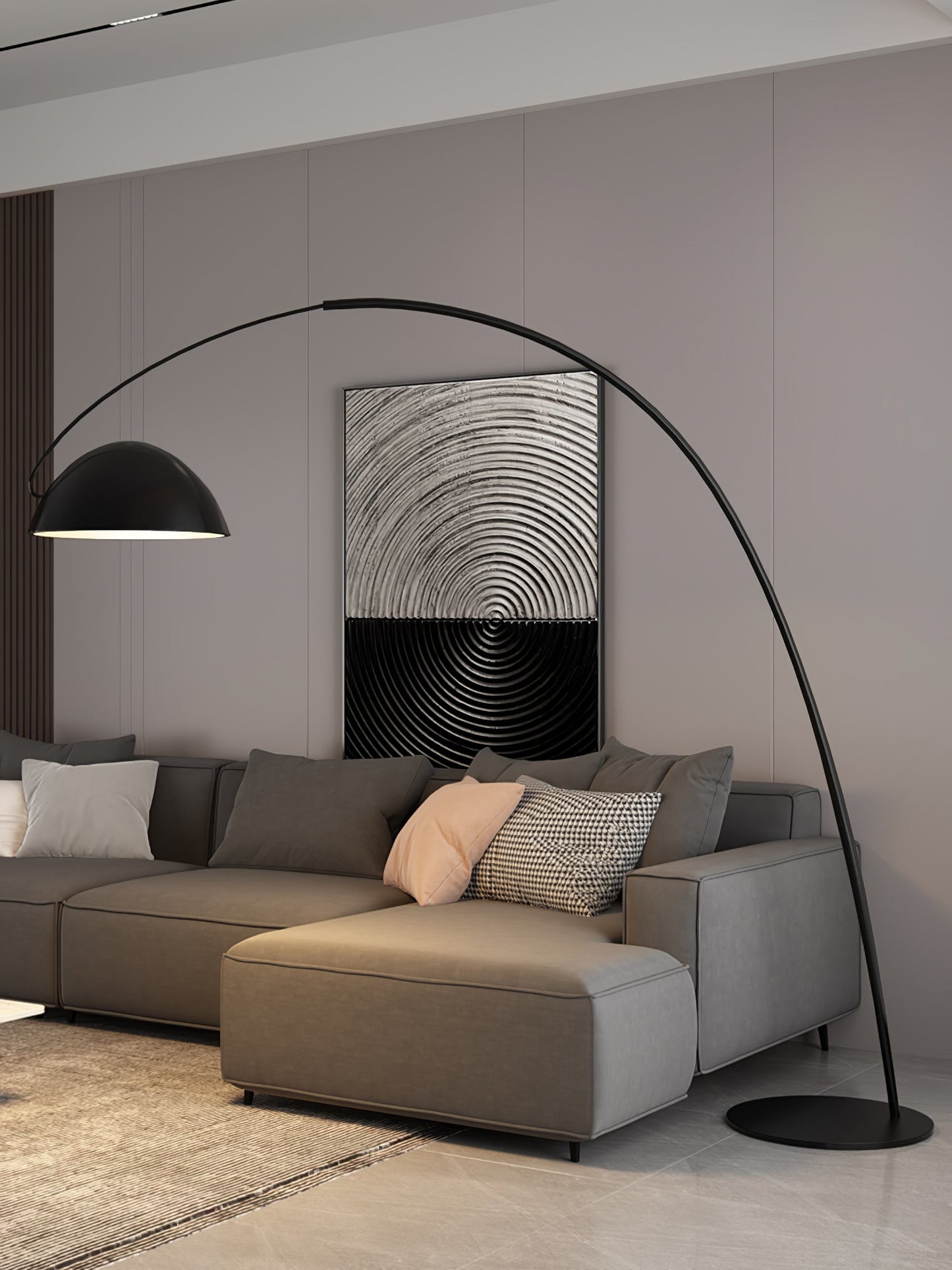 Verse Arc Floor Lamp - Scandinavian Design, LED, Black