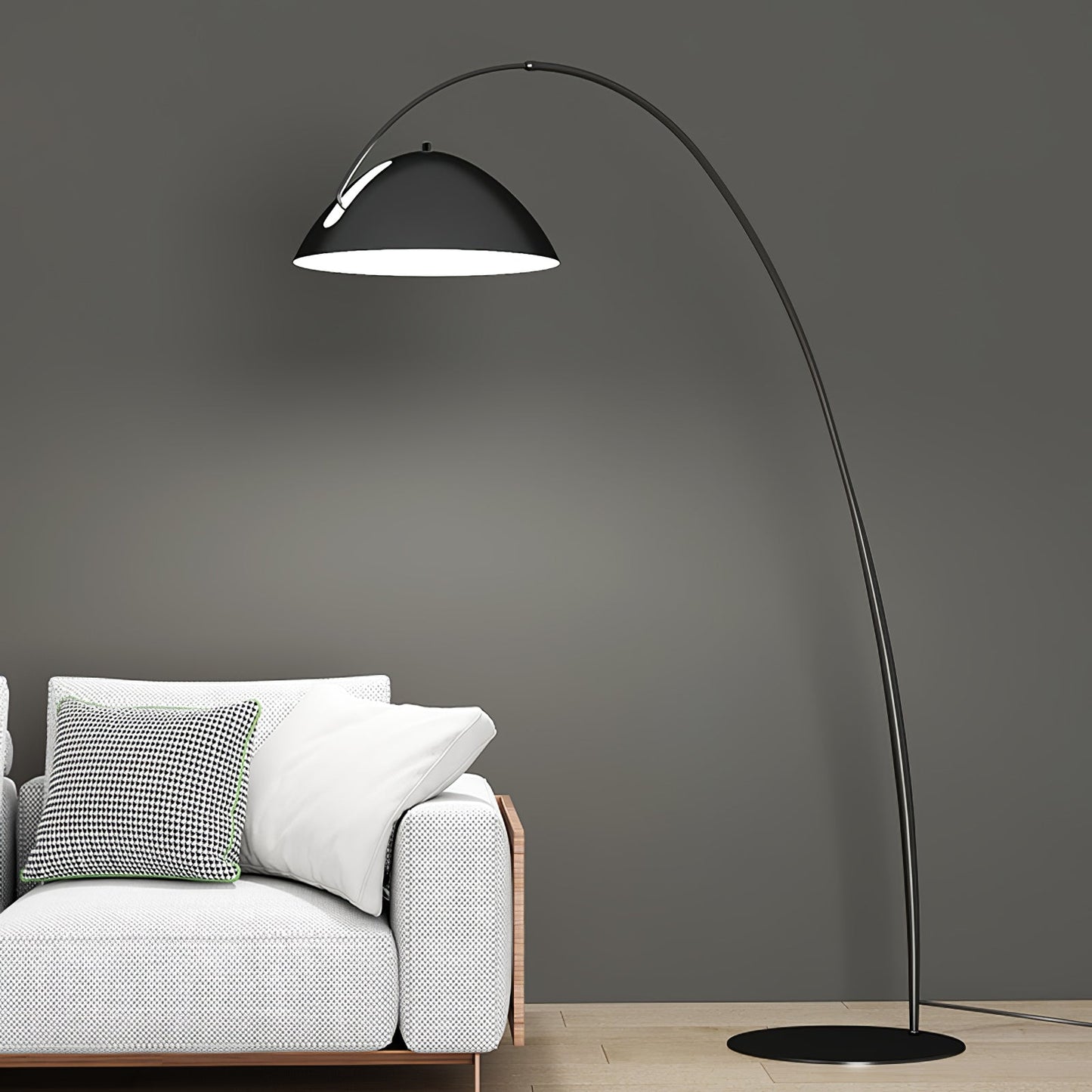Verse Arc Floor Lamp - Scandinavian Design, LED, Black