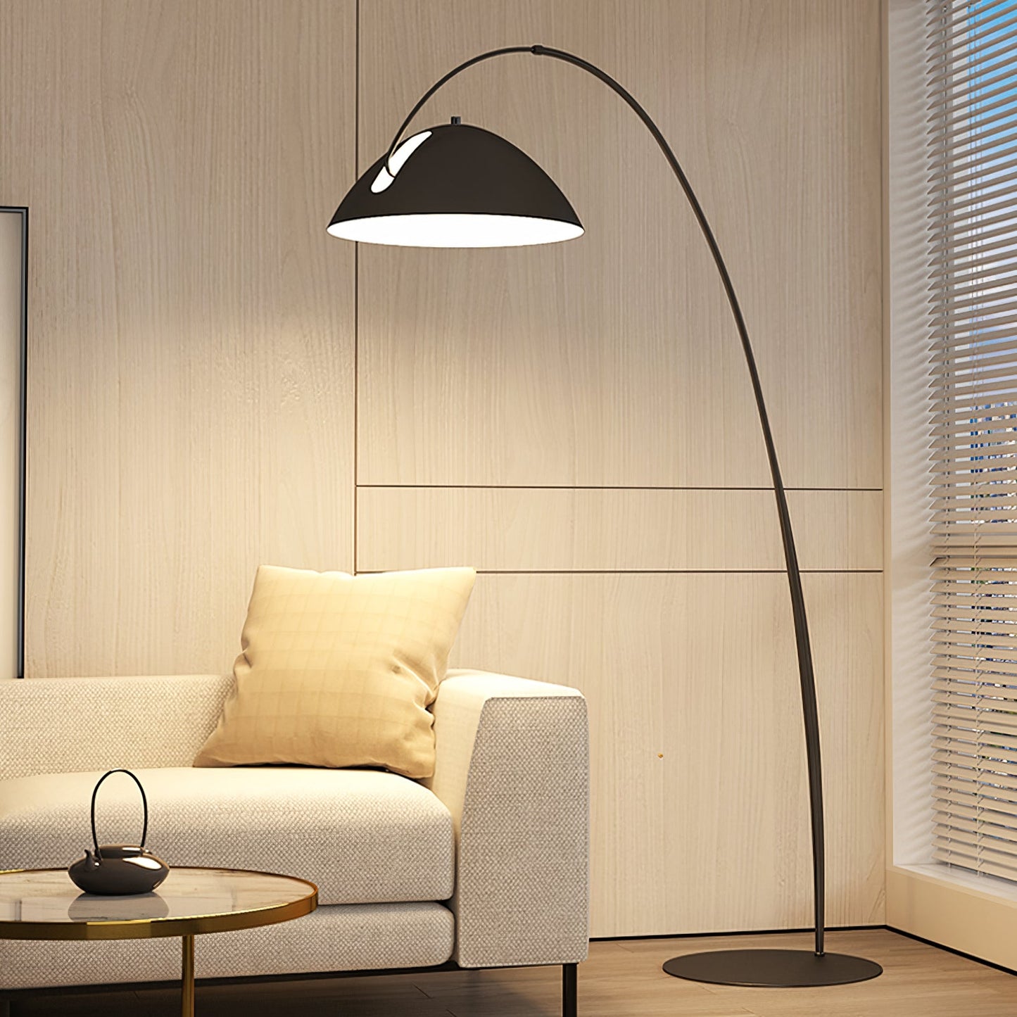 Verse Arc Floor Lamp - Scandinavian Design, LED, Black