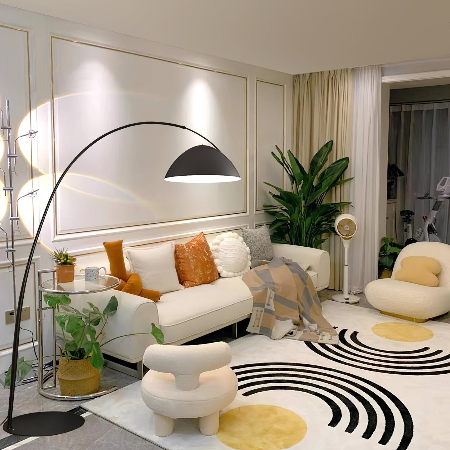 Verse Arc Floor Lamp - Scandinavian Design, LED, Black
