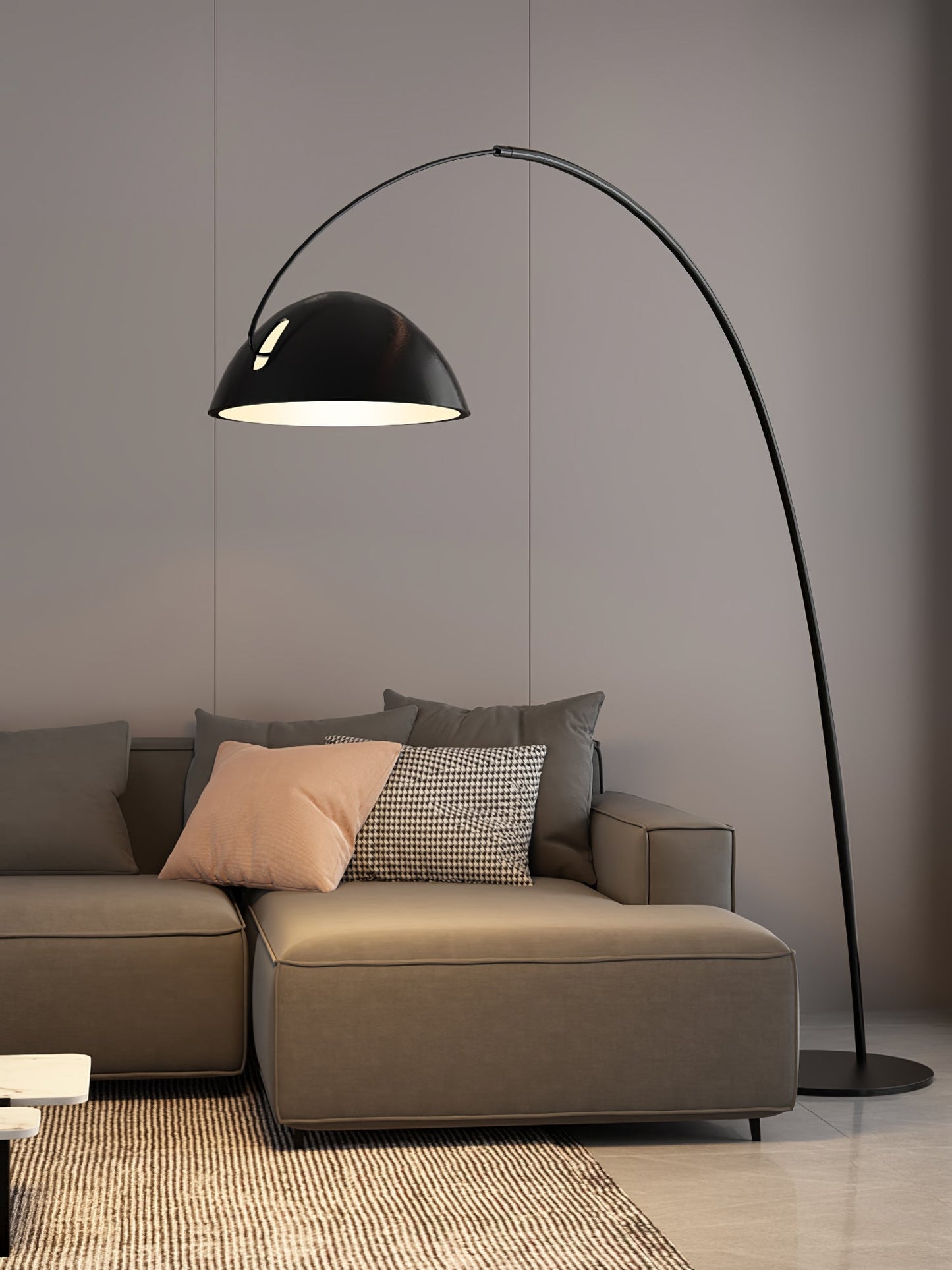 Verse Arc Floor Lamp - Scandinavian Design, LED, Black