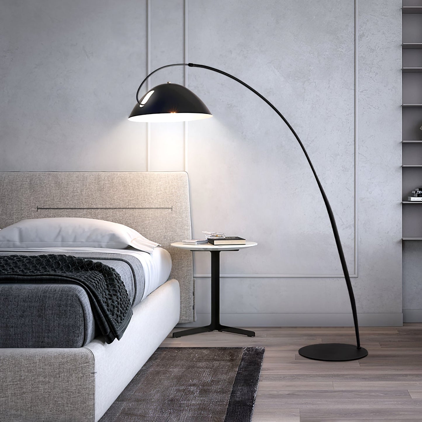 Verse Arc Floor Lamp - Scandinavian Design, LED, Black