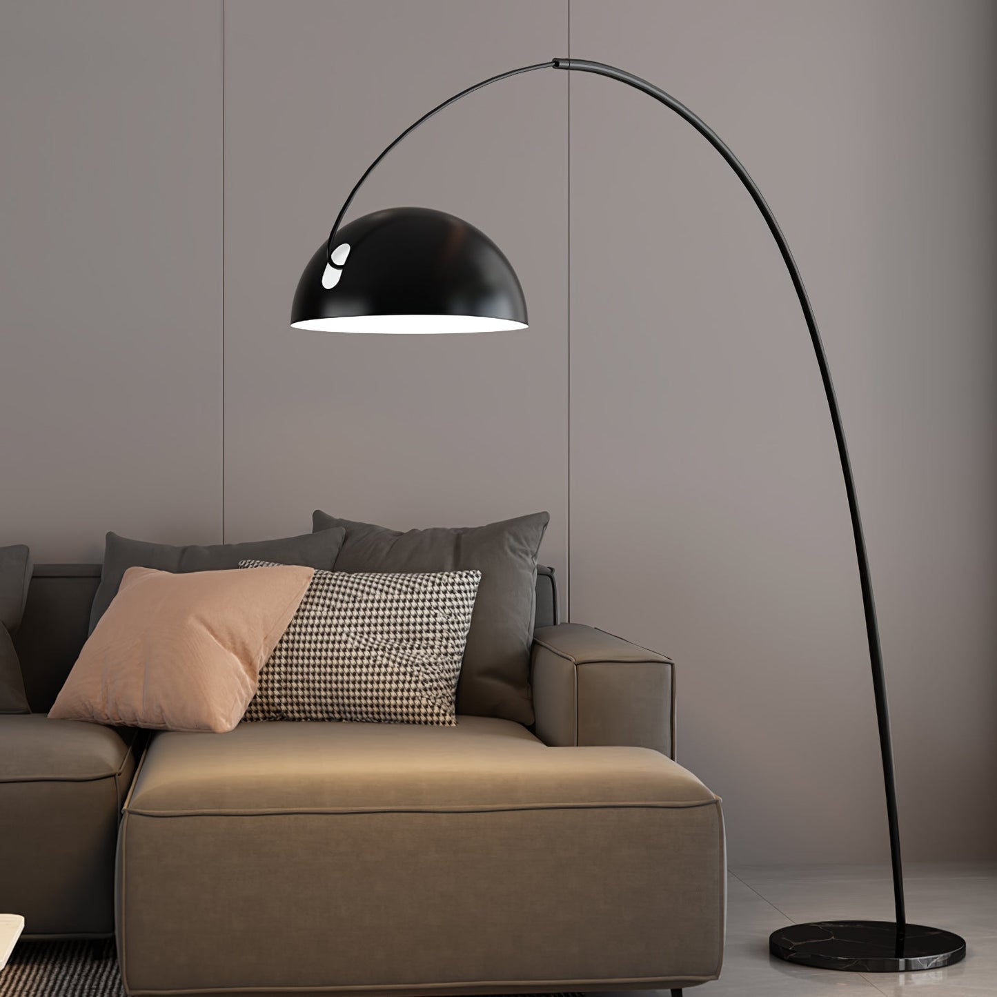 Verse Arc Floor Lamp - Scandinavian Design, LED, Black