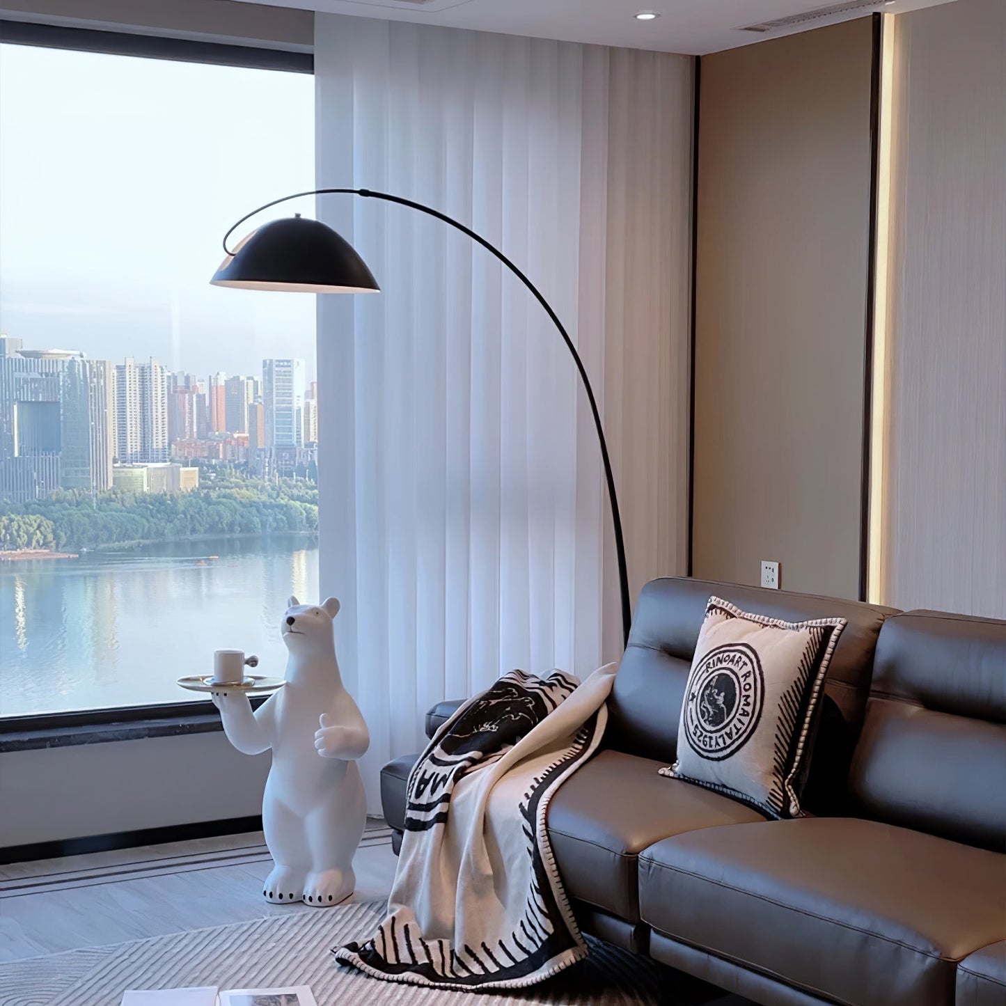 Verse Arc Floor Lamp - Scandinavian Design, LED, Black