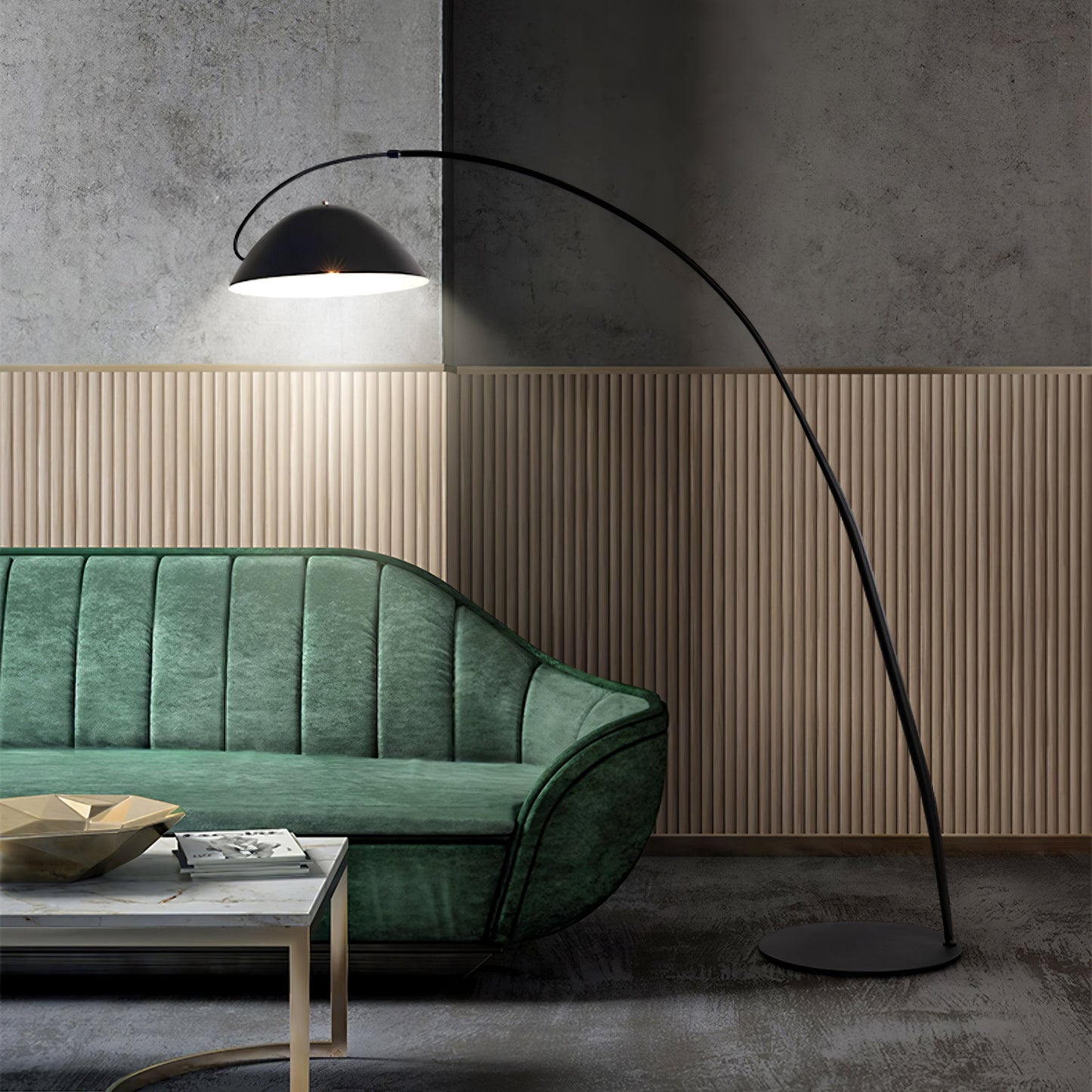 Verse Arc Floor Lamp - Scandinavian Design, LED, Black