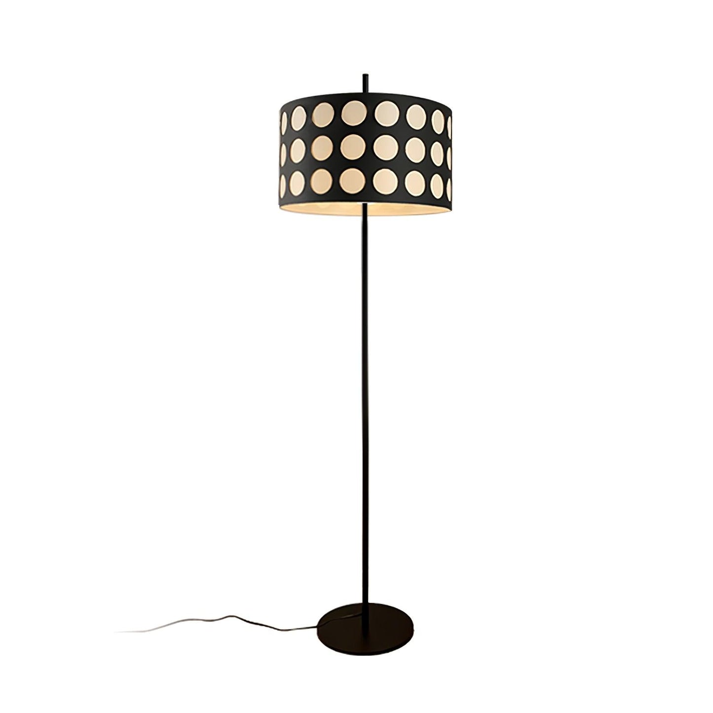 Polka Arc Fabric Floor Lamp with LED Shade for Indoor Use