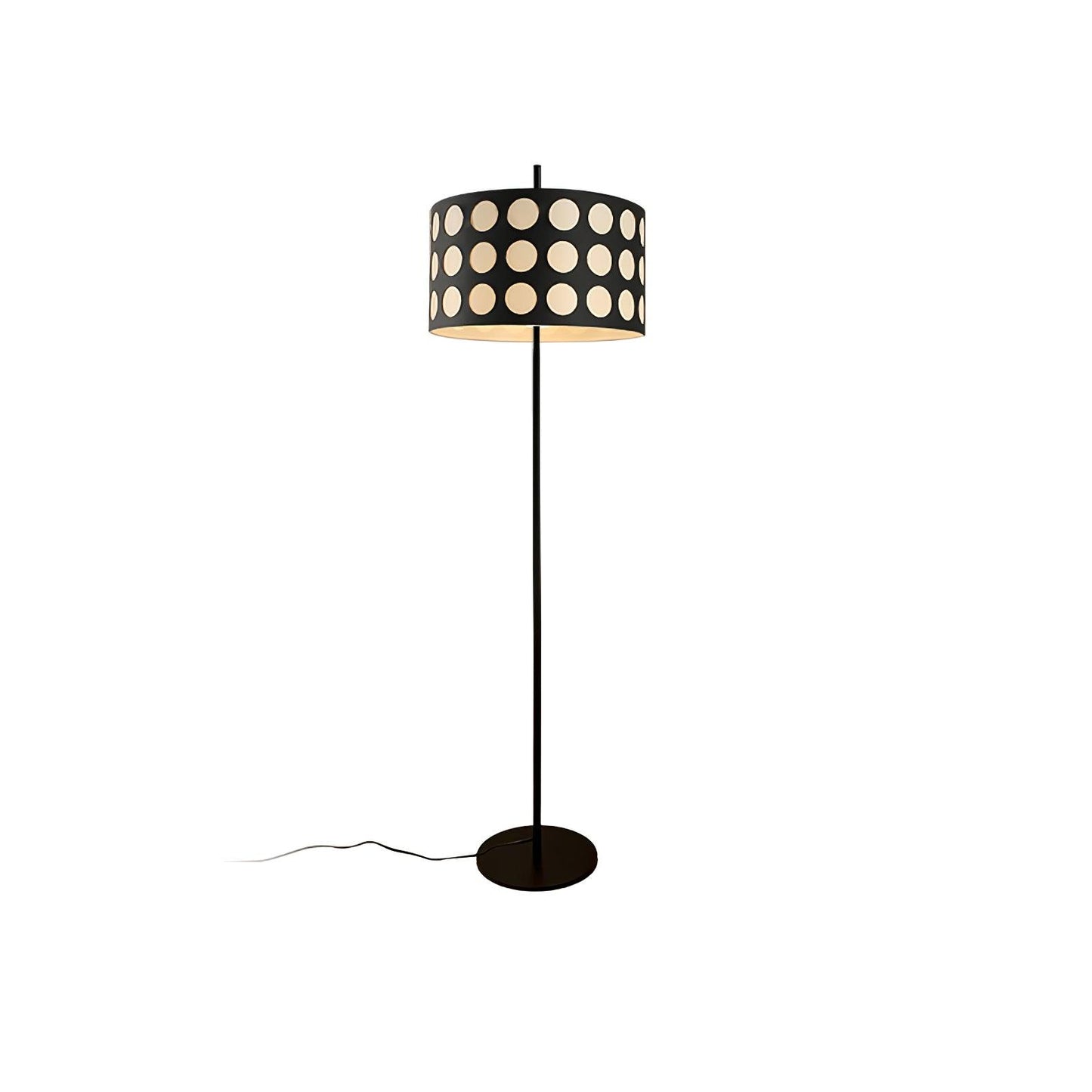 Polka Arc Fabric Floor Lamp with LED Shade for Indoor Use