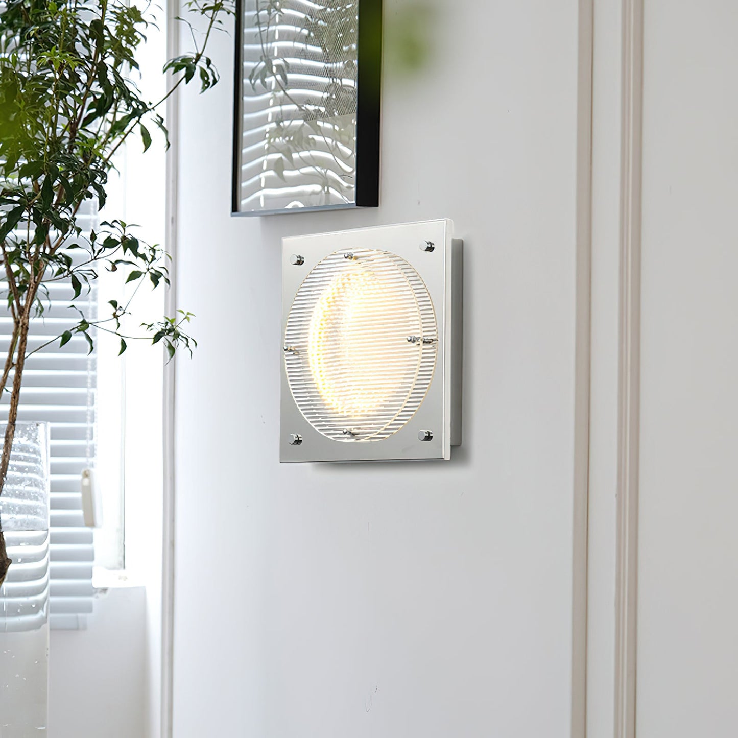 Prism Shield Wall Sconce with LED Light - Chrome Finish