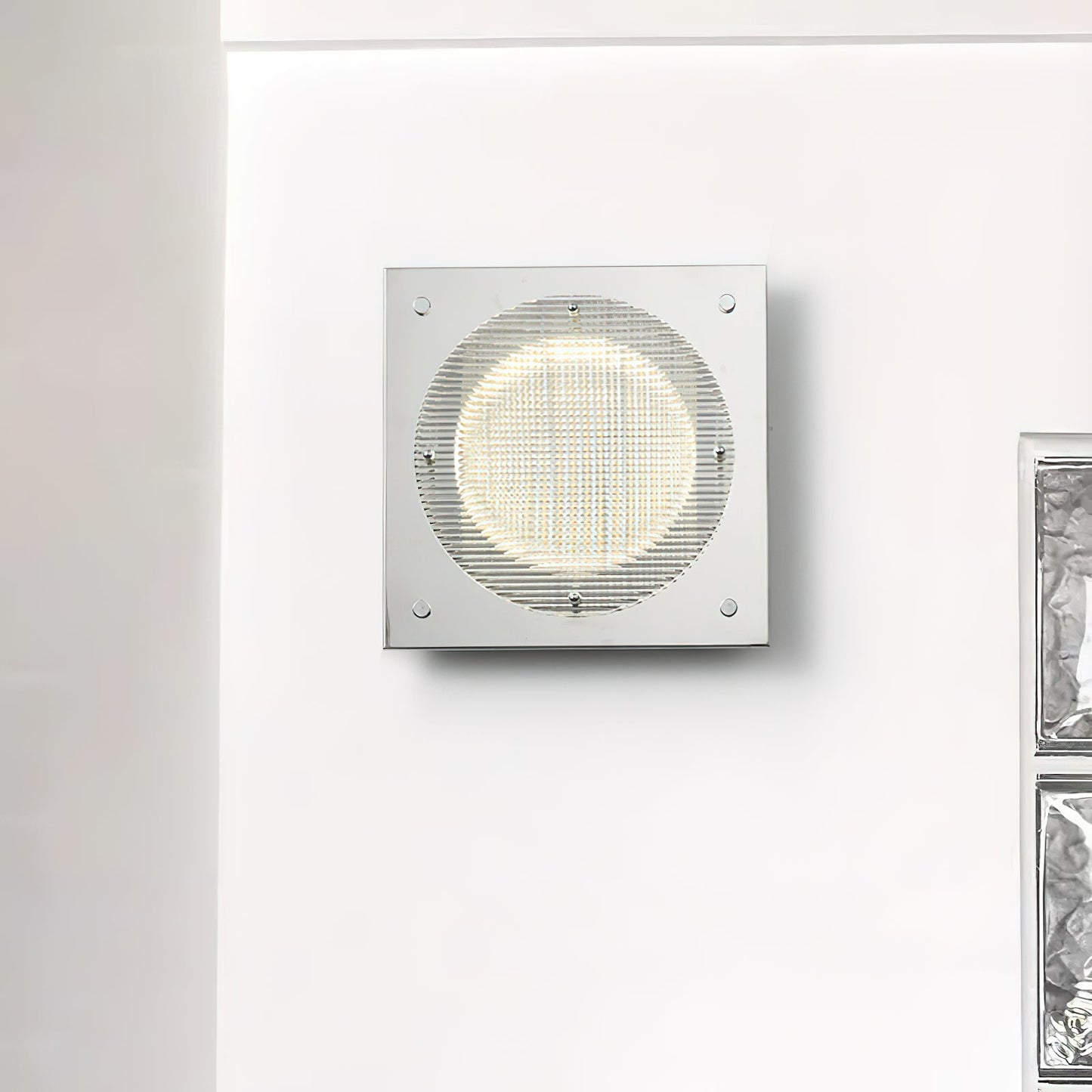 Prism Shield Wall Sconce with LED Light - Chrome Finish
