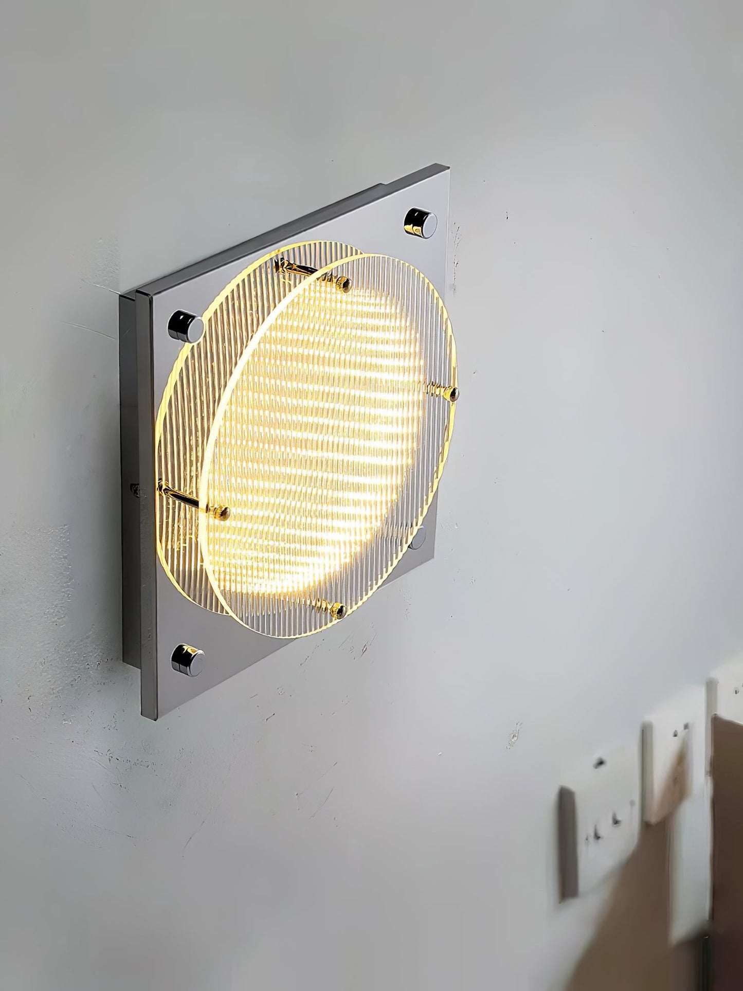 Prism Shield Wall Sconce with LED Light - Chrome Finish