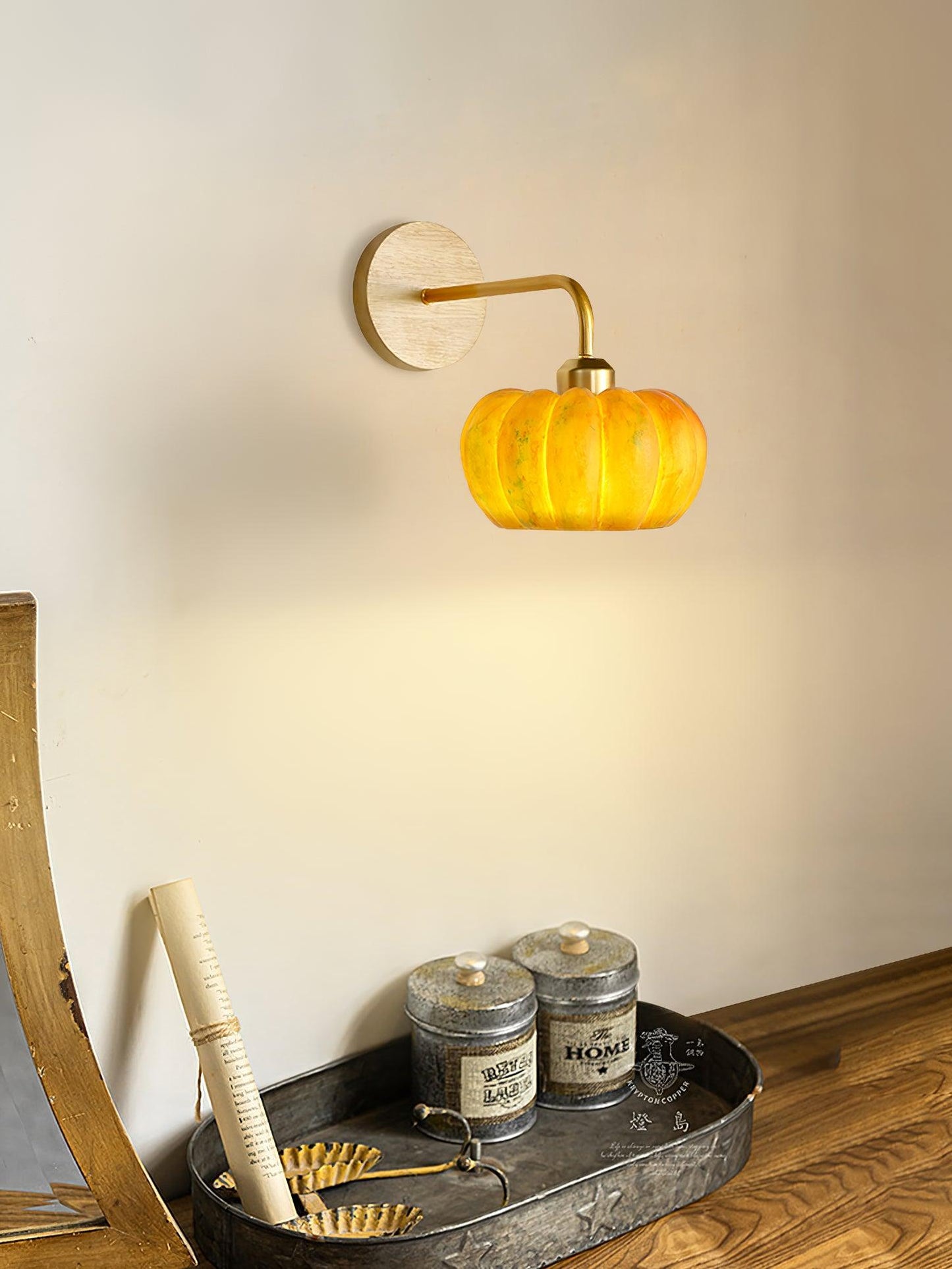 Pumpkin Wall Light - LED Indoor Decorative Lighting - Set of 2