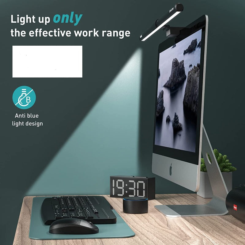 Dimmable Monitor Light Bar with Remote, Eye Protection Technology, Adjustable Brightness Desk Lamp for Curved/Flat Screens, No Screen Glare, Home Office