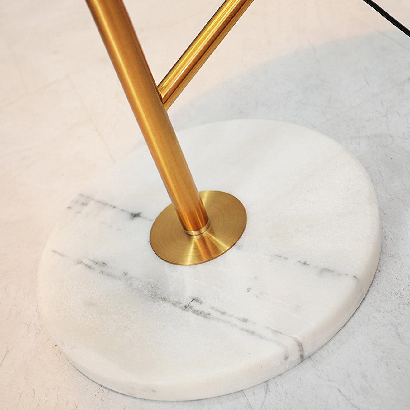 Rani Floor Lamp with Tray, LED, Metal, Black, Gold Finish
