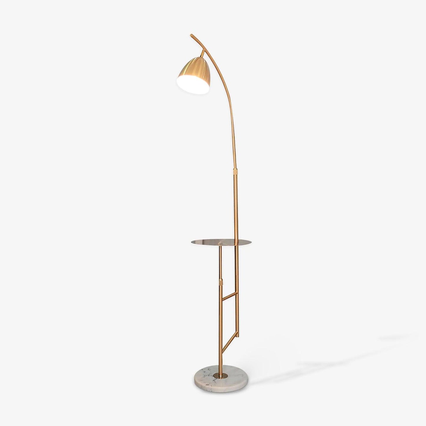 Rani Floor Lamp with Tray, LED, Metal, Black, Gold Finish