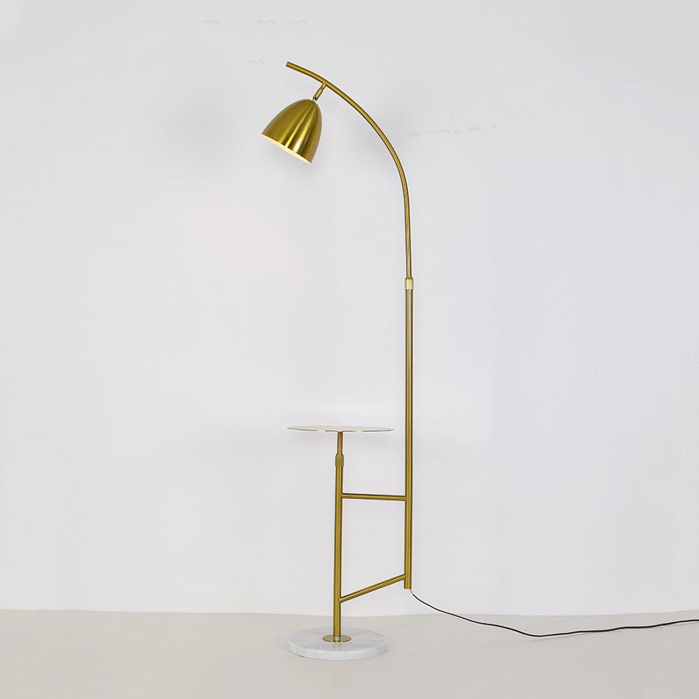 Rani Floor Lamp with Tray, LED, Metal, Black, Gold Finish