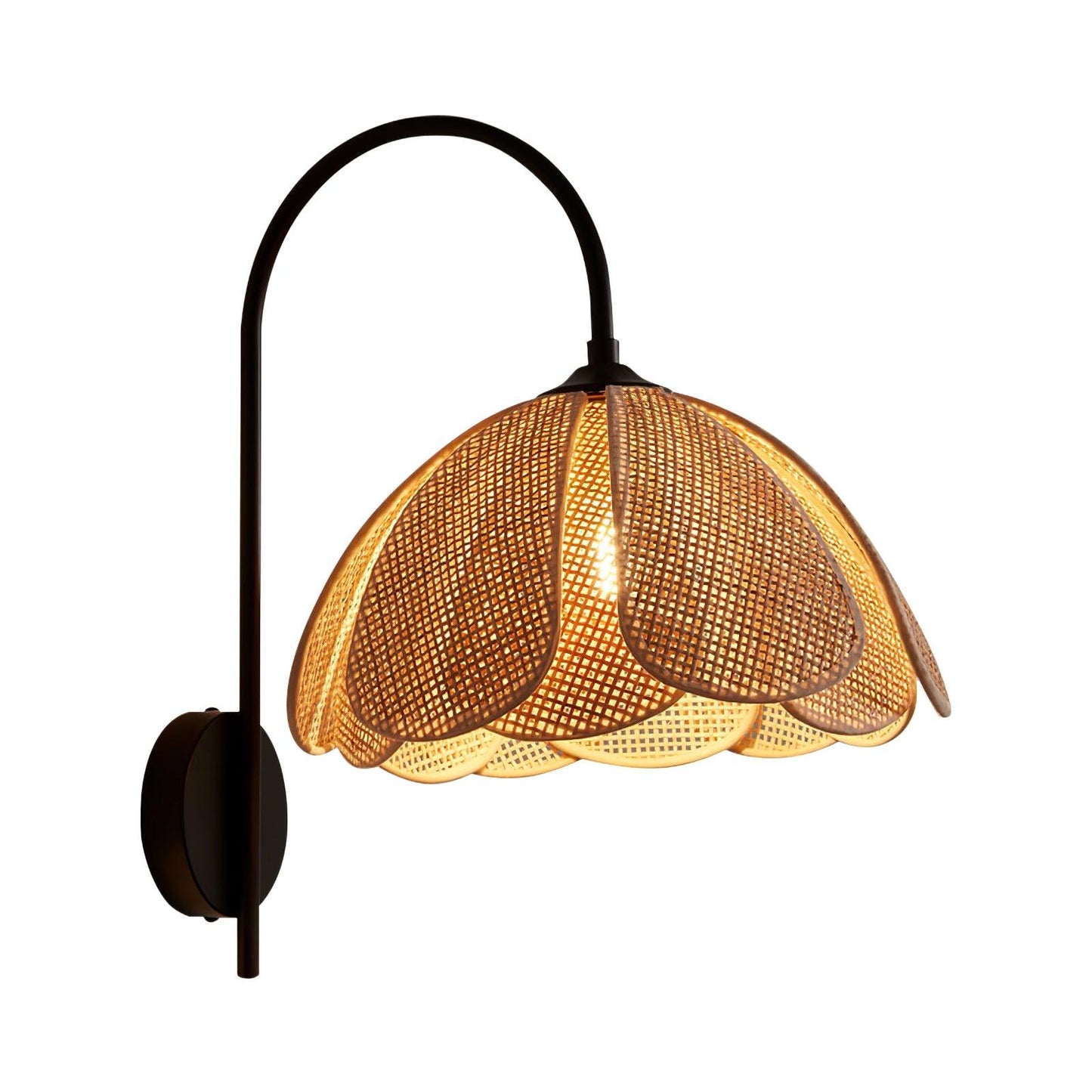 Rattan Petal Wall Lamp - LED Indoor Lighting Fixture