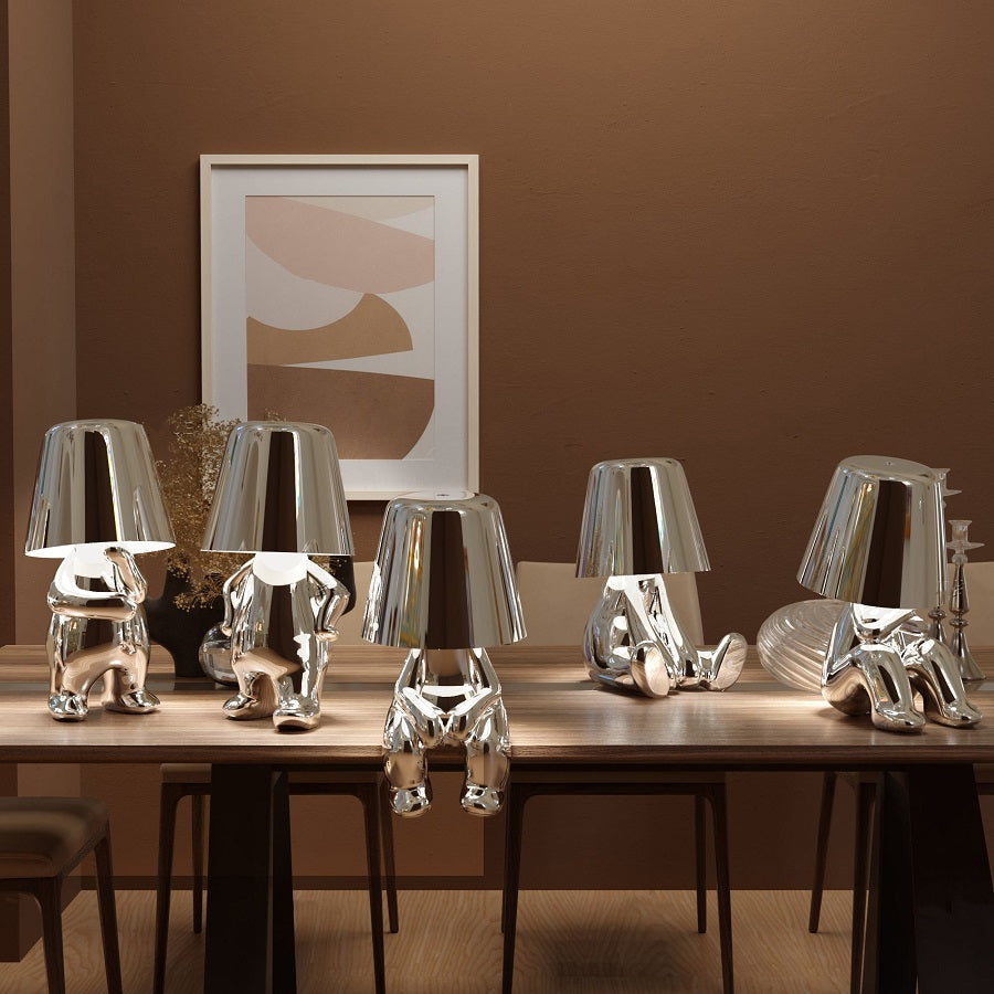 Gold USB Rechargeable Table Lamp | Dimmable Resin Lamp