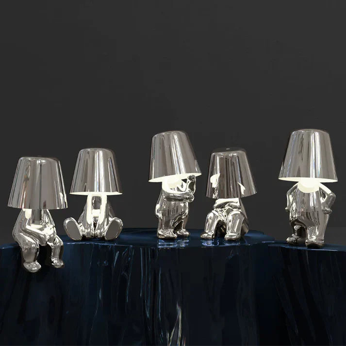 Gold USB Rechargeable Table Lamp | Dimmable Resin Lamp