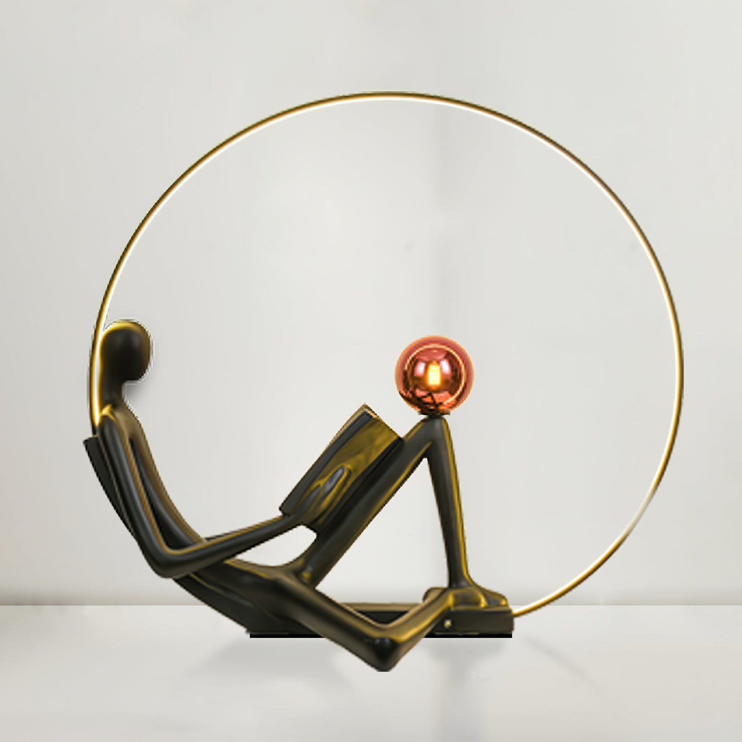 Reader Sculpture Floor Lamp with LED Light - Black Design