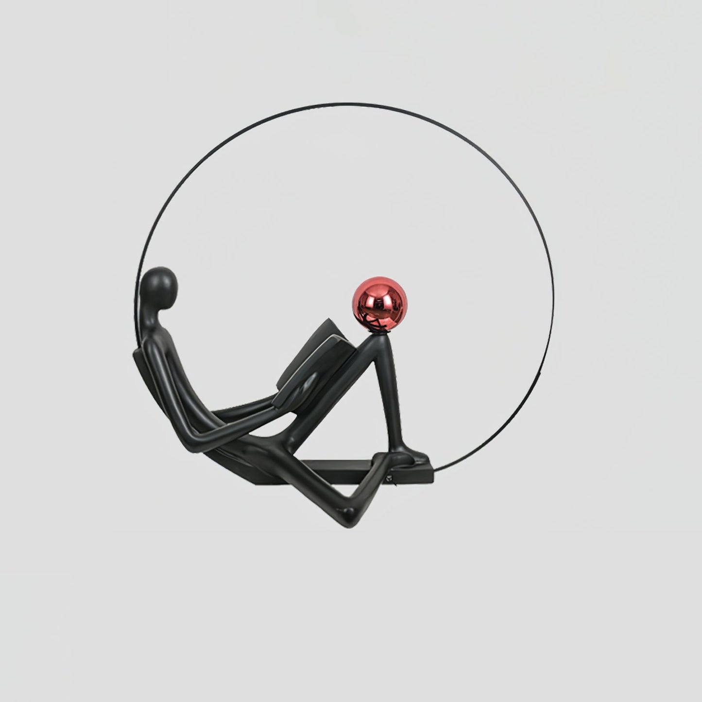 Reader Sculpture Floor Lamp with LED Light - Black Design