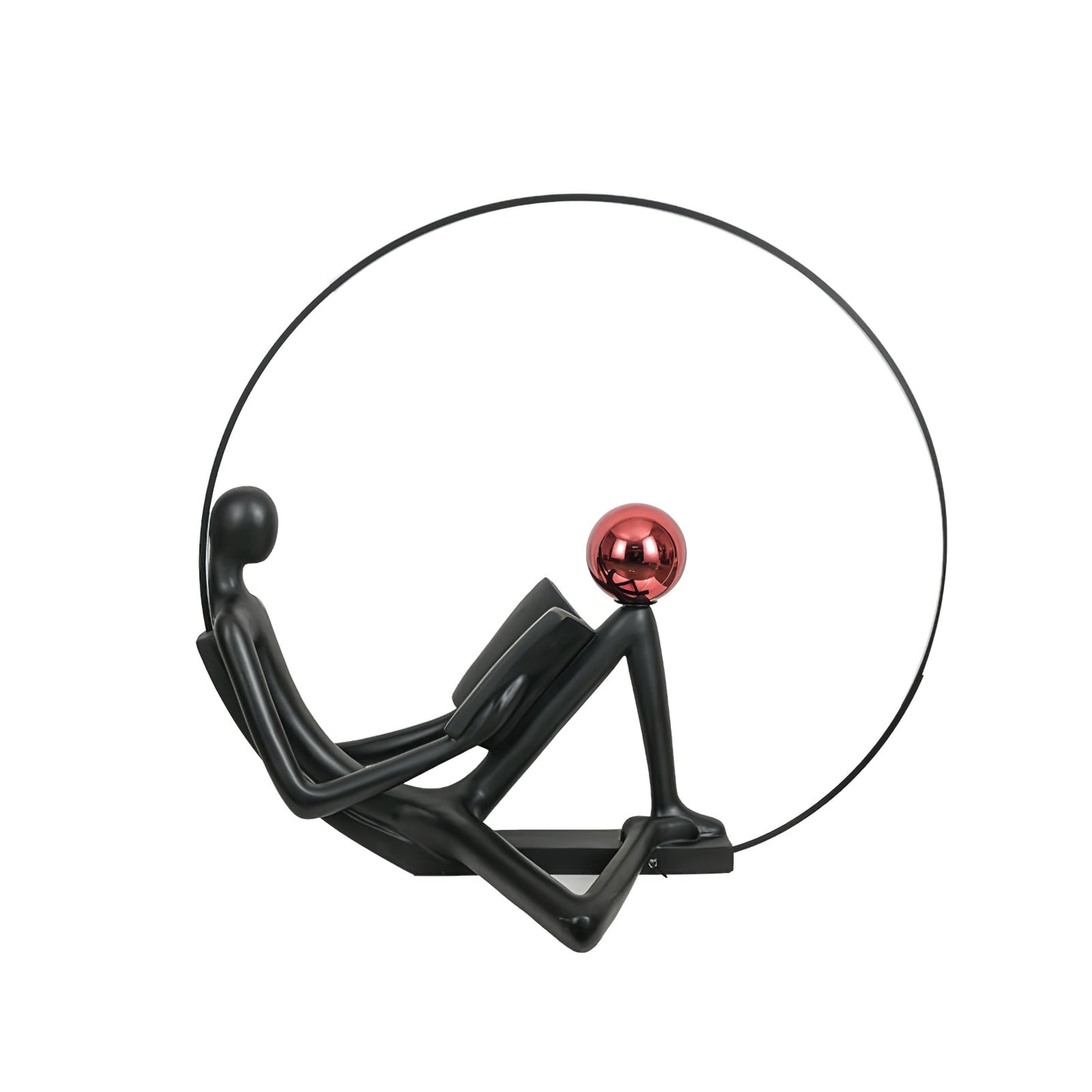 Reader Sculpture Floor Lamp with LED Light - Black Design
