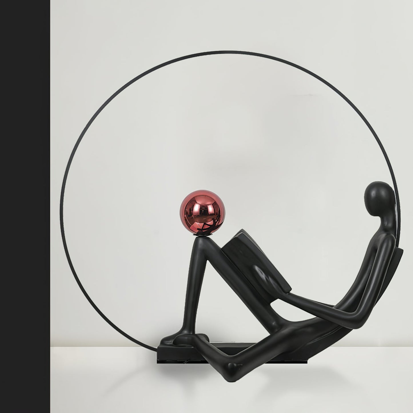 Reader Sculpture Floor Lamp with LED Light - Black Design