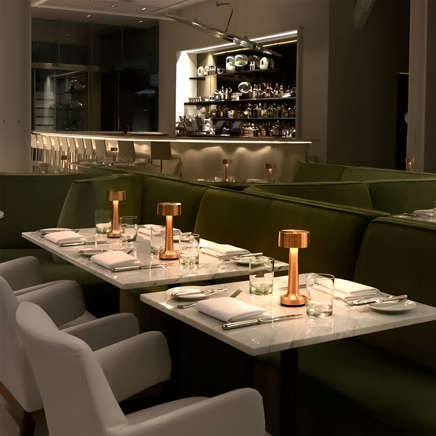 RetroLight - Stylish LED Restaurant Table Lamp with USB Charger