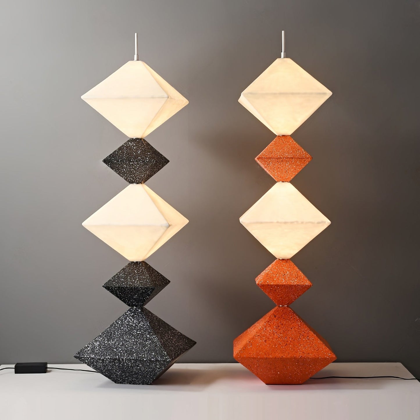 Rhombus Cube Floor Lamp with LED Light, Dimmable, Indoor