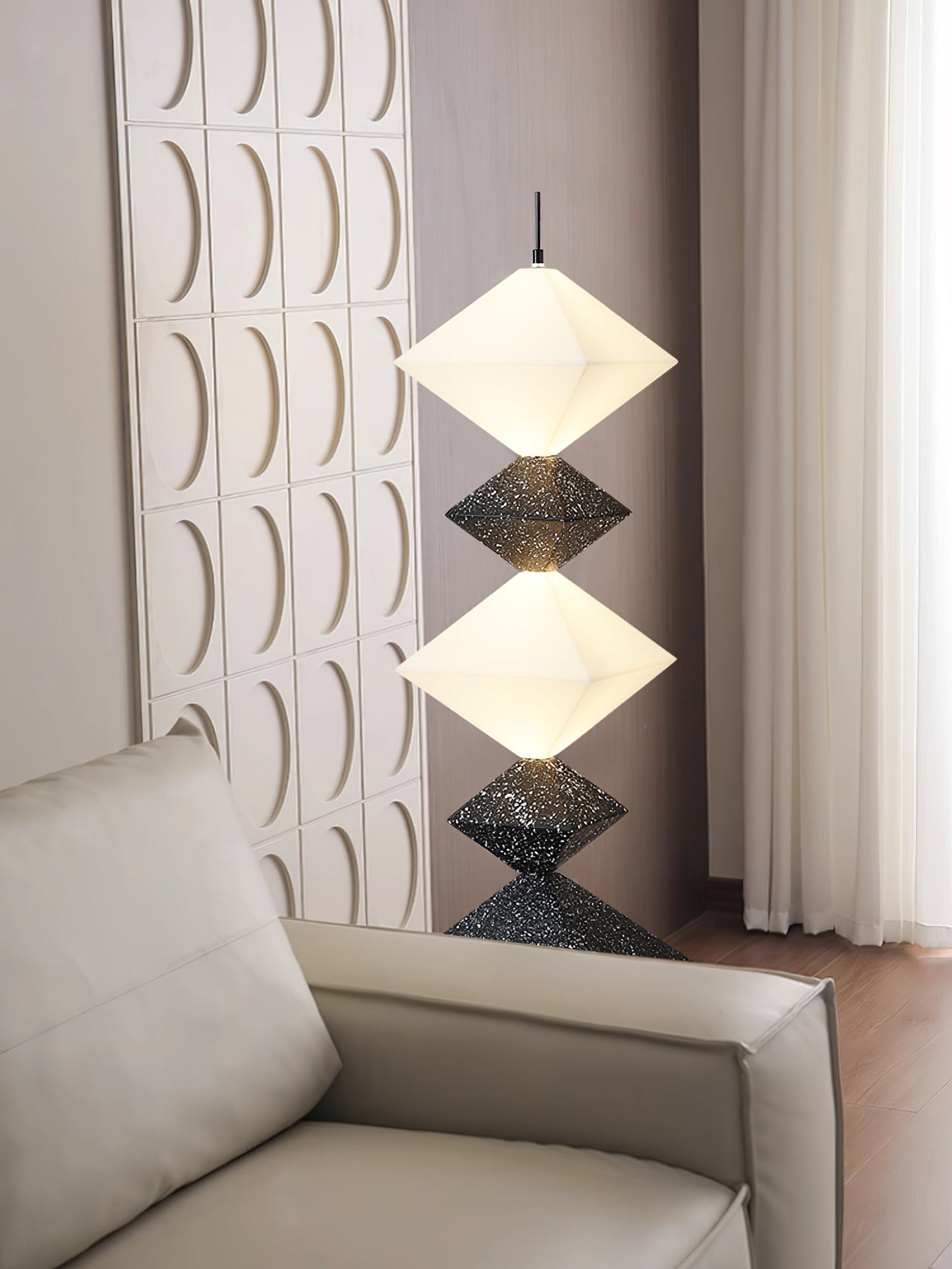 Rhombus Cube Floor Lamp with LED Light, Dimmable, Indoor