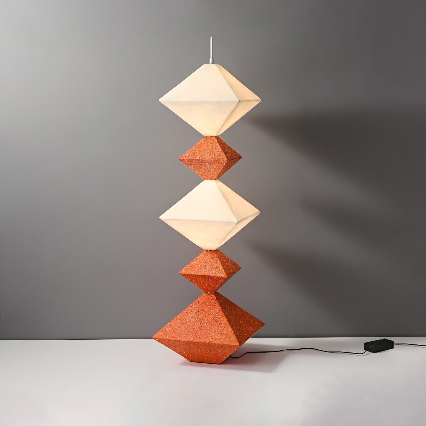 Rhombus Cube Floor Lamp with LED Light, Dimmable, Indoor