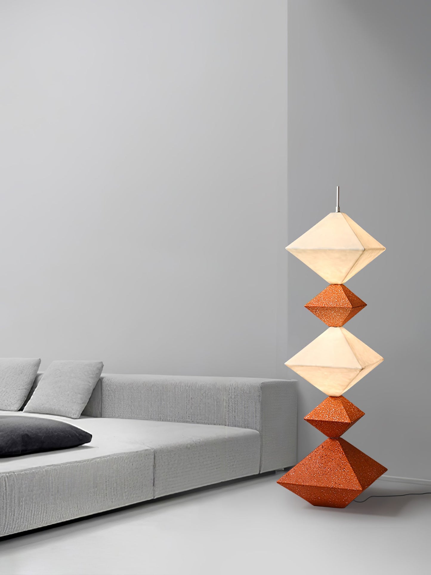 Rhombus Cube Floor Lamp with LED Light, Dimmable, Indoor